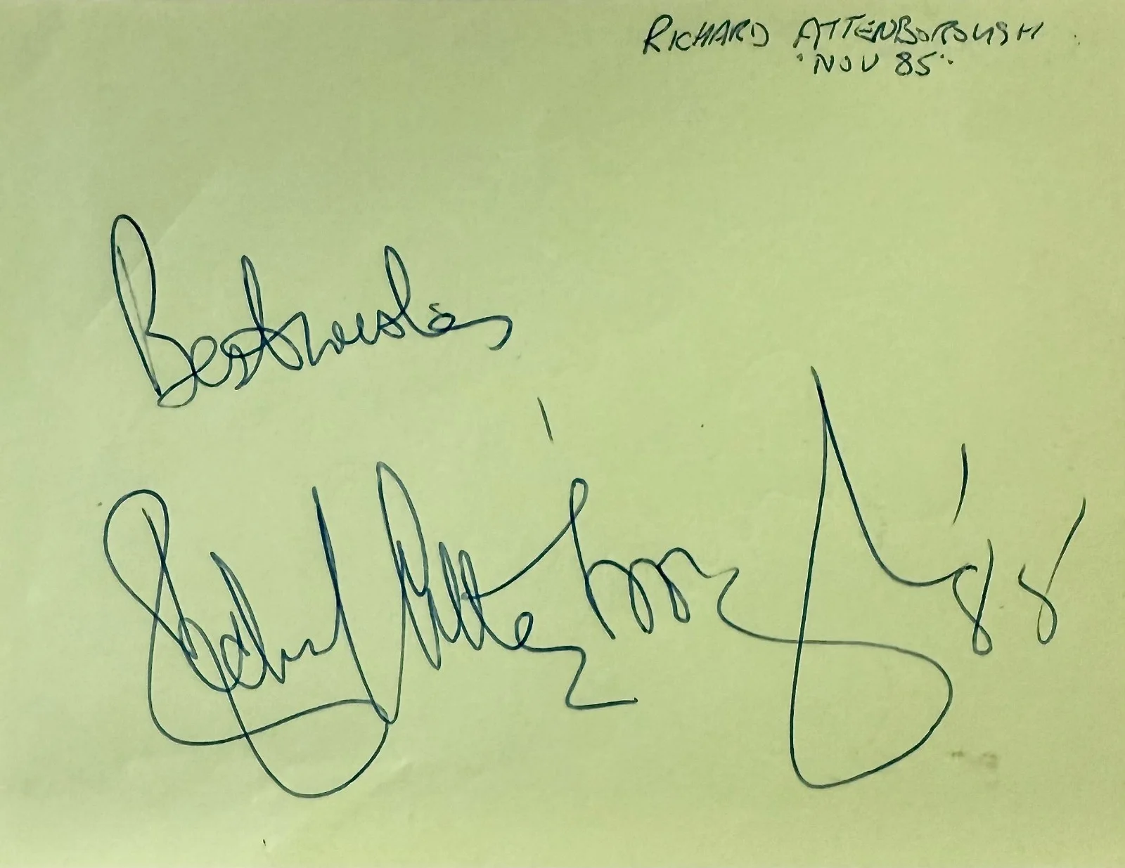 Richard Attenborough, Dennis Taylor — RICHARD ATTENBOROUGH & DENNIS TAYLOR Dual Signed Autographed 4"x5" Album Page, image 3
