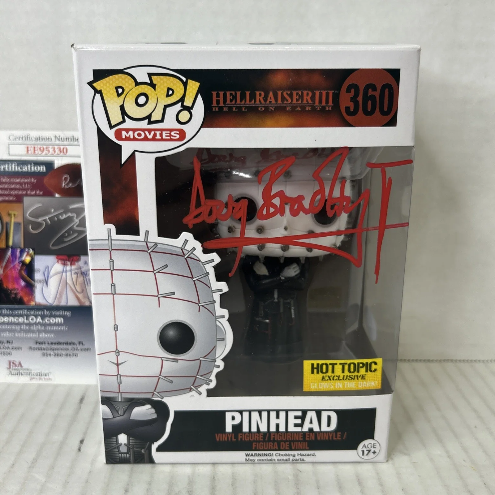 Doug Bradley Signed Funko Pop Pinhead #360 Hellraiser Autograph JSA COA, image 2
