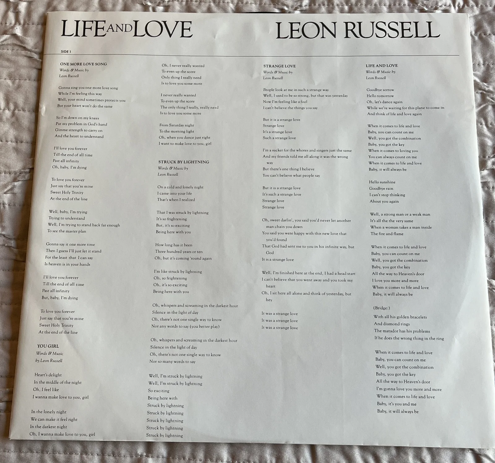 Leon Russell — Leon Russell--SIGNED--1980 Life and Love LP-Vinyl is NM--Pianist Extraordinaire!, изображение 3