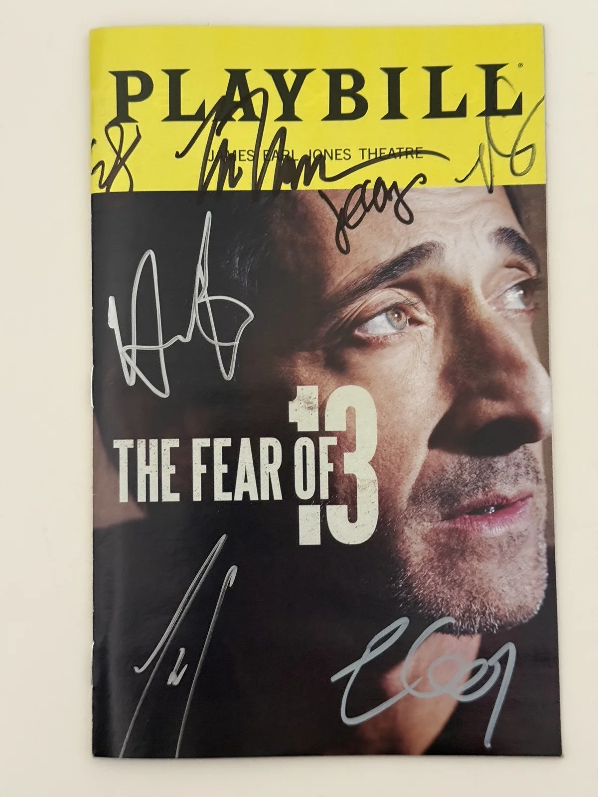 Adrien Brody, Tessa Thompson, cast members — The Fear of 13 signed Broadway Playbill Adrien Brody, Tessa Thompson +7 cast