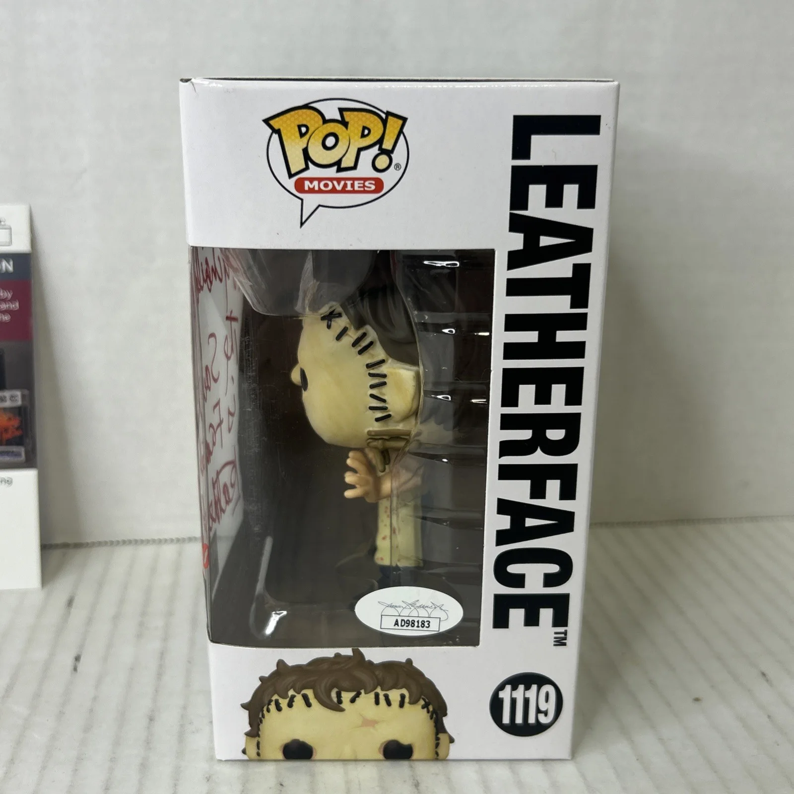 RA Mihailoff Signed Leatherface Funko 1119 Inscribed JSA COA Texas Chainsaw Mass, изображение 5