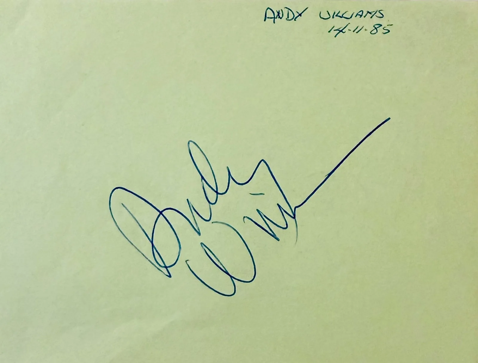 BARRY MANILOW & ANDY WILLIAMS Dual Signed Autographed 4x5 ALBUM PAGE Copacabana, image 2