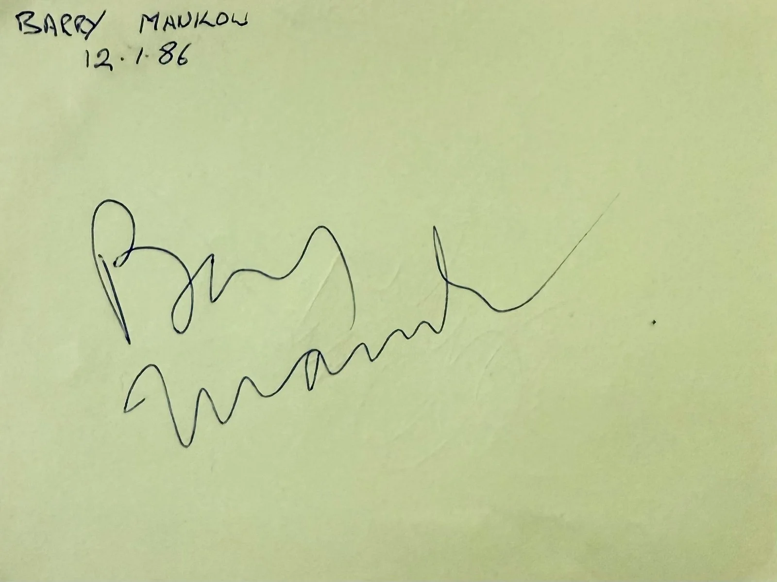 BARRY MANILOW & ANDY WILLIAMS Dual Signed Autographed 4x5 ALBUM PAGE Copacabana, image 3