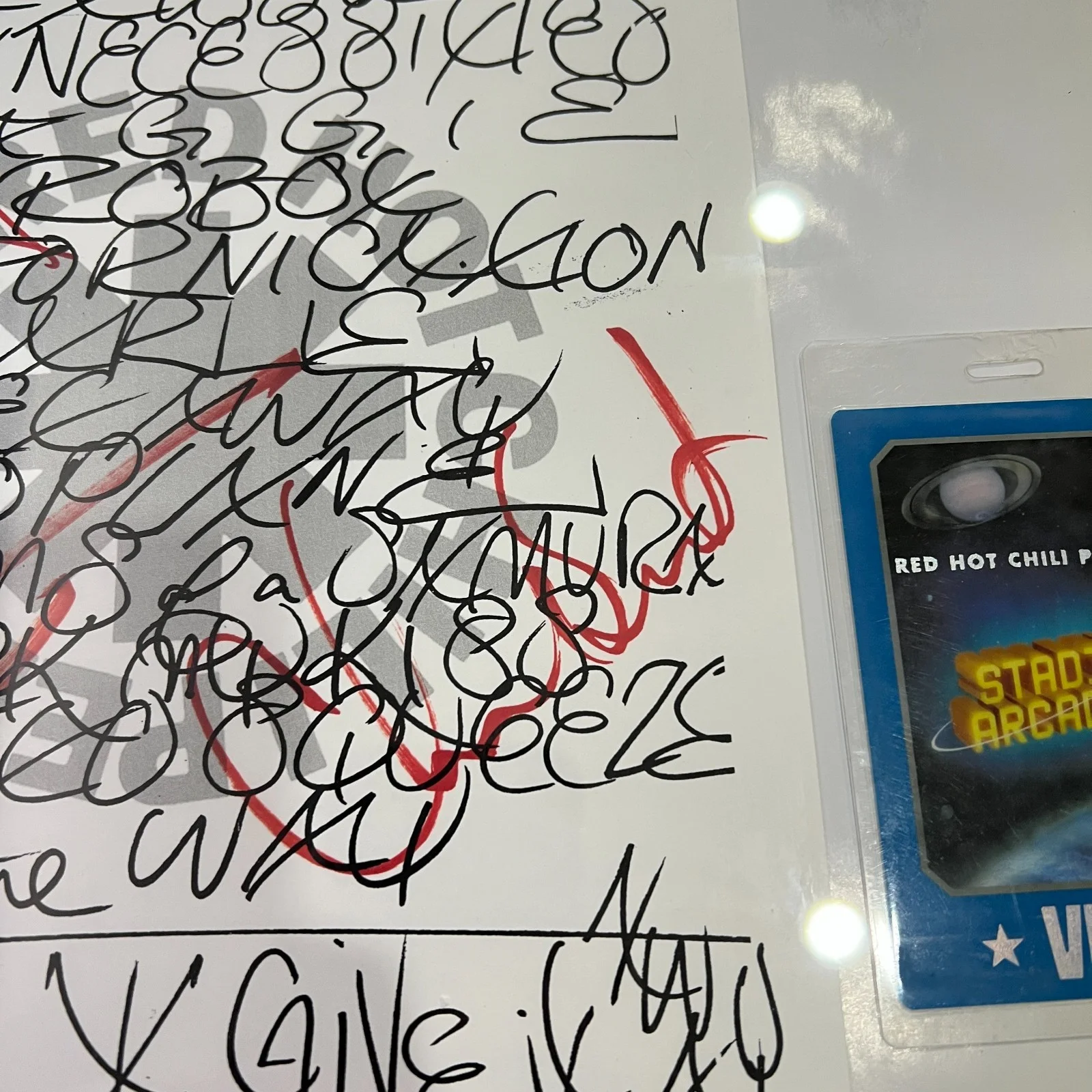 Red Hot Chili Peppers RHCP Signed Autographed Setlist Flea Chad Smith [2017 JSA], image 5