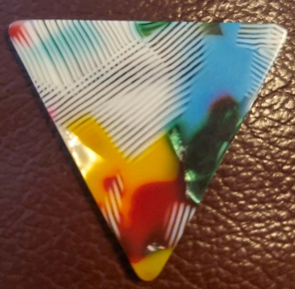 JEFF HEALEY (Very Rare) Multi Color Guitar Pick Rock Music 1980s, image 2