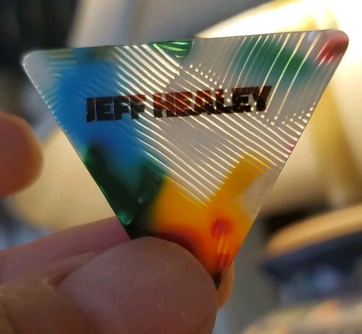 JEFF HEALEY (Very Rare) Multi Color Guitar Pick Rock Music 1980s, image 3