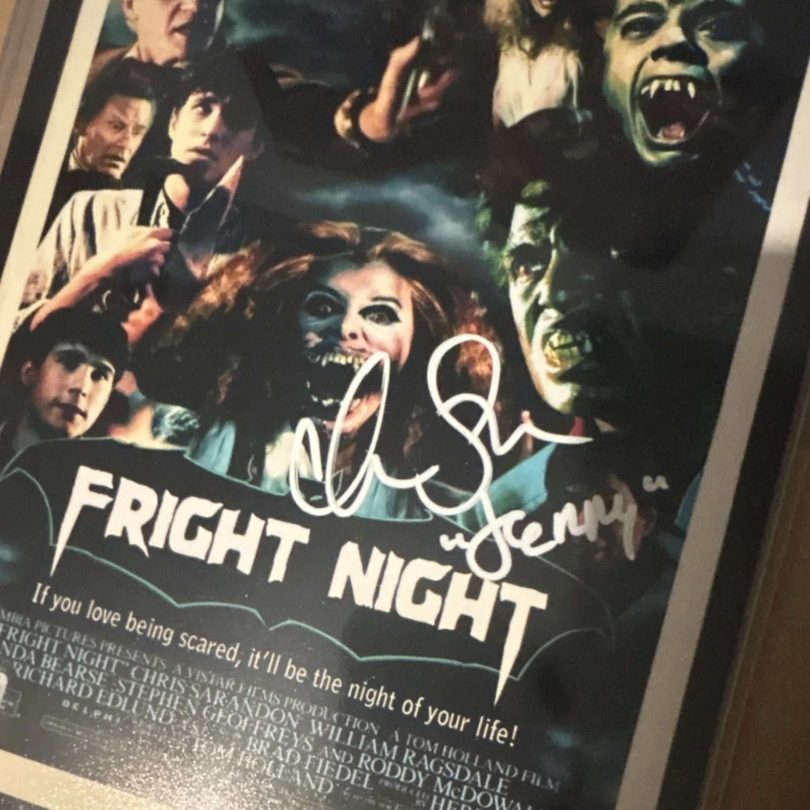 Fright Night Signed Movie Poster Print 11 x 14 in Autographed by Chris Sarandon, изображение 2