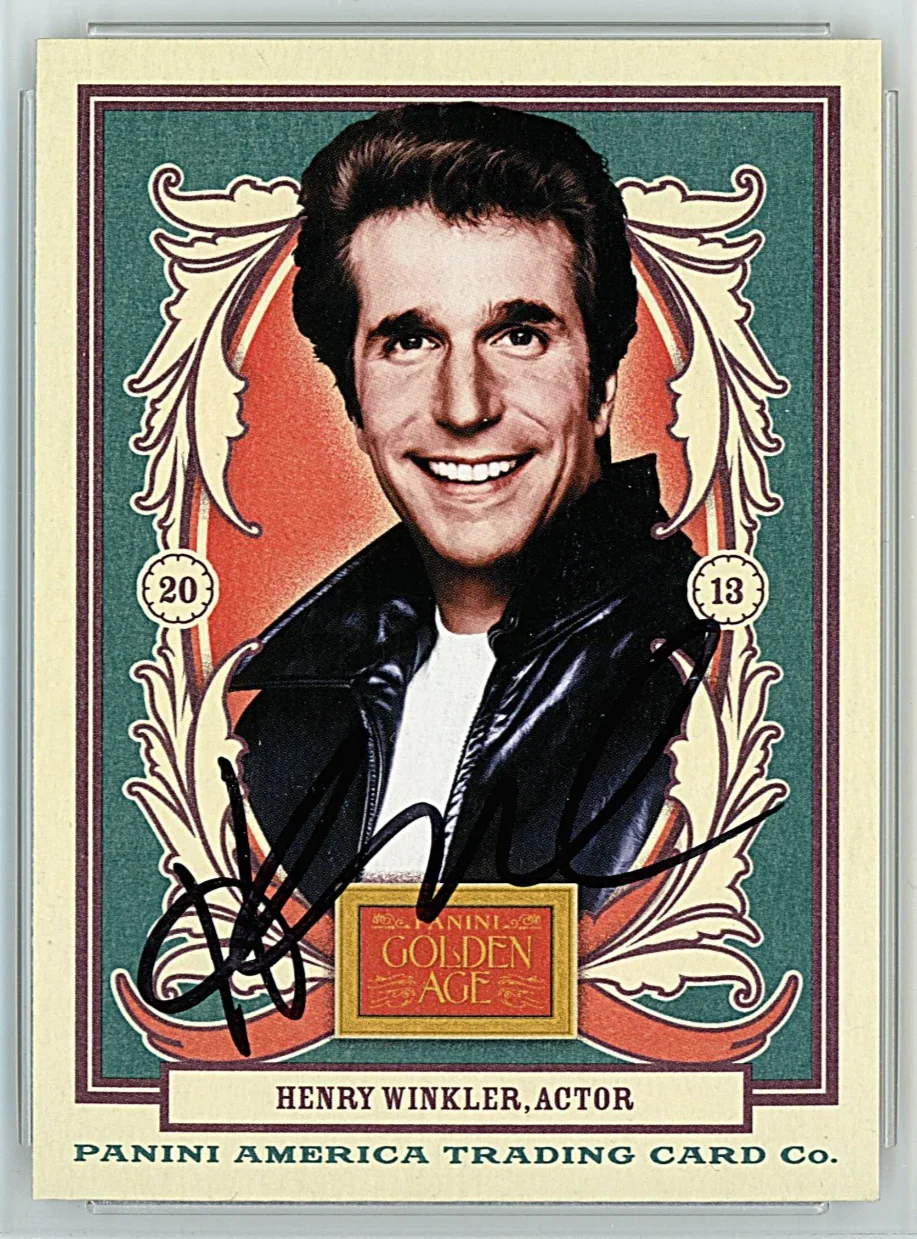 Henry Winkler — Henry Winkler Signed 2013 Panini Golden Age #85 Fonz Beckett BAS Slabbed Auto, image 2