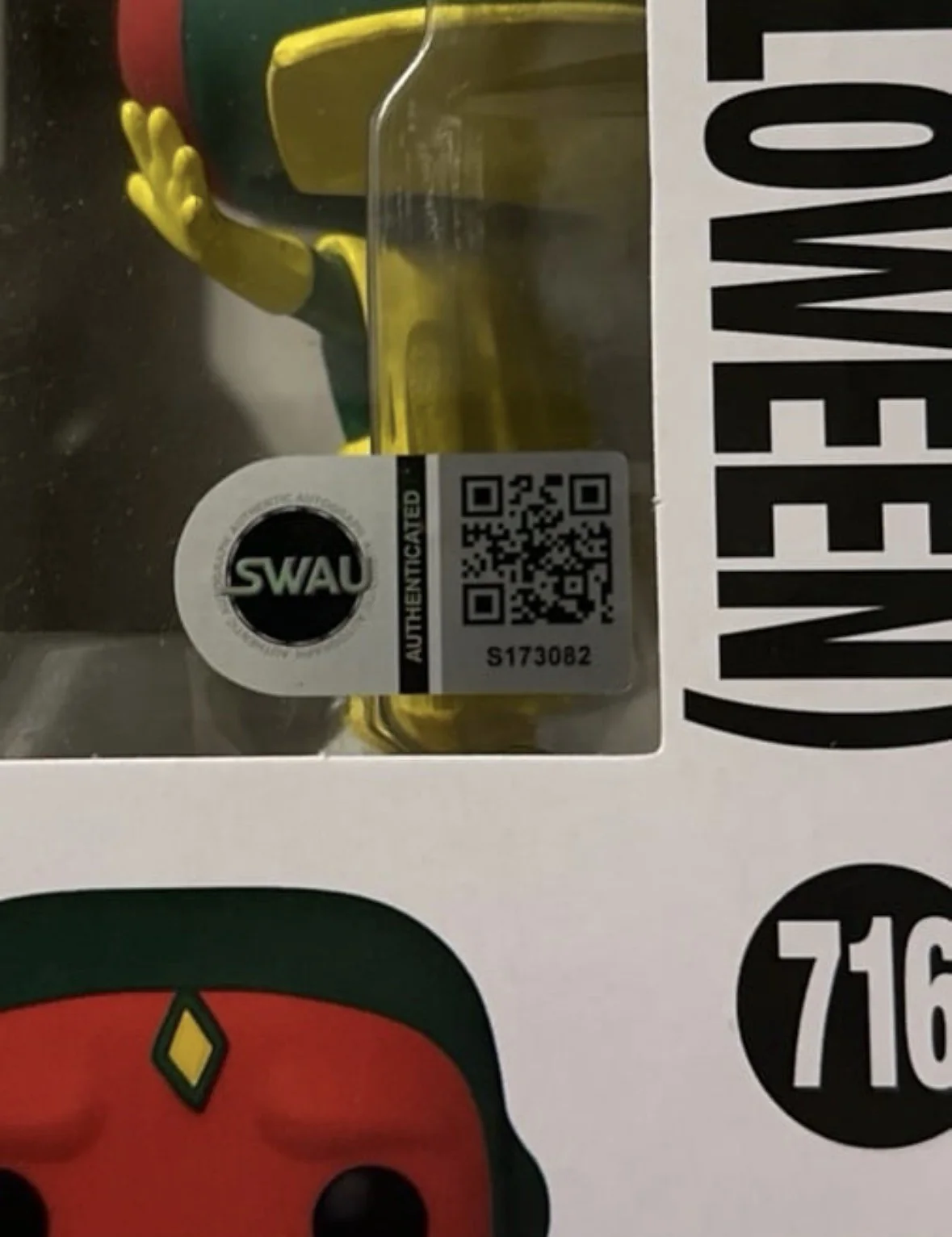 Paul Bettany Signed Vision (Halloween) Funko Pop 716. WandaVision SWAU, image 4