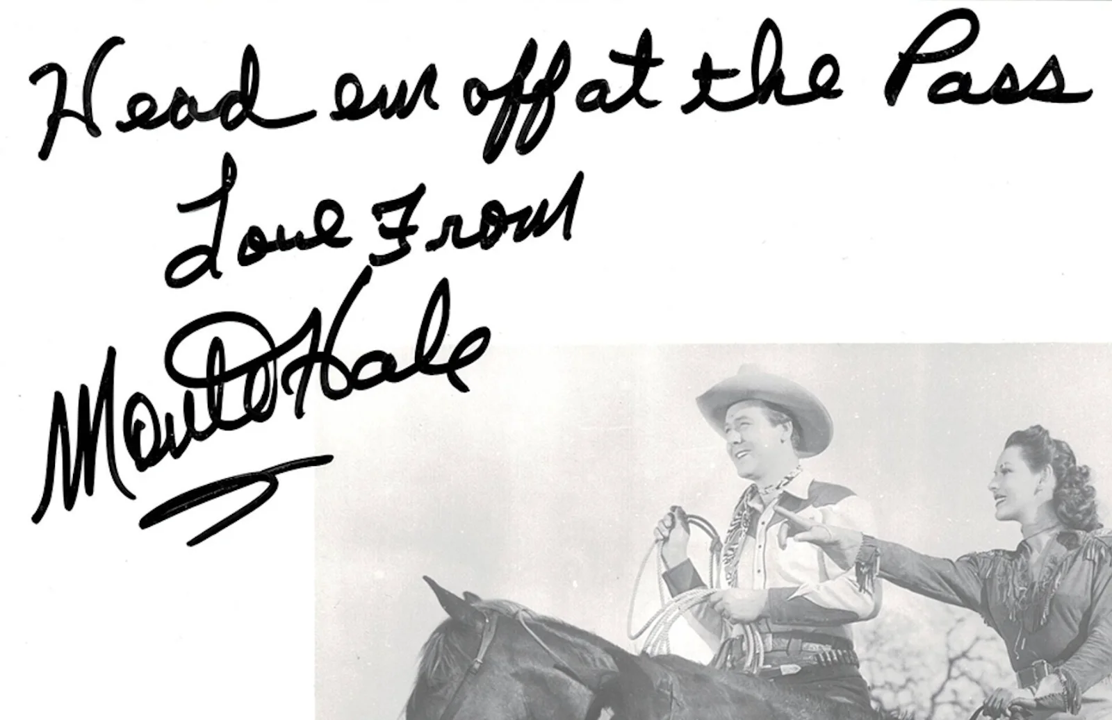 Monte Hale Adrian Booth — Monte Hale & Adrian Booth Western TV Autographed Signed 8x10 Photo JSA 6939, image 2