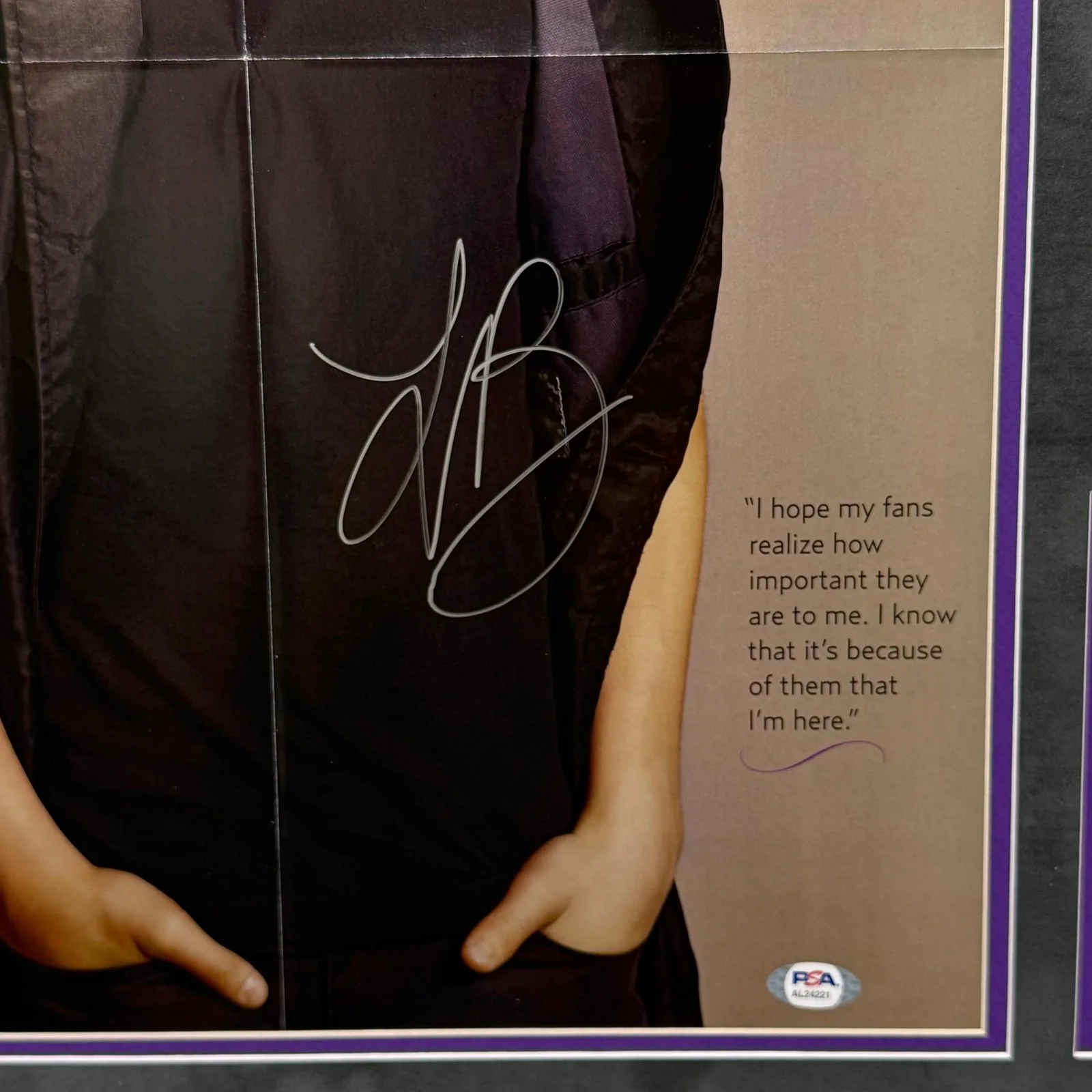 Justin Bieber Signed Poster Custom Framed 28x28" PSA Musician, изображение 2