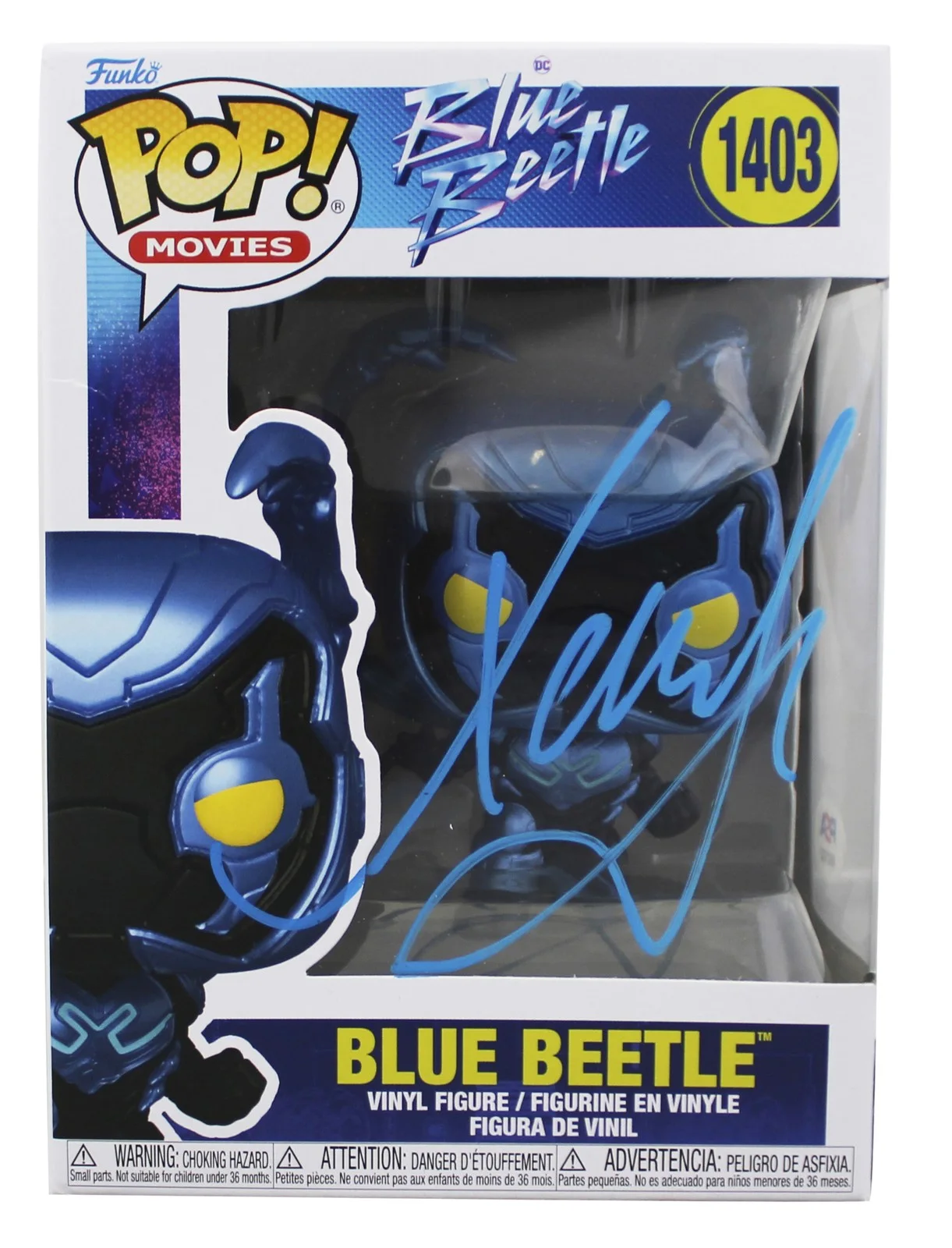 Xolo Mariduena — Xolo Mariduena Signed Blue Beetle #1403 Funko Pop Vinyl Figure PSA/DNA #BN36431