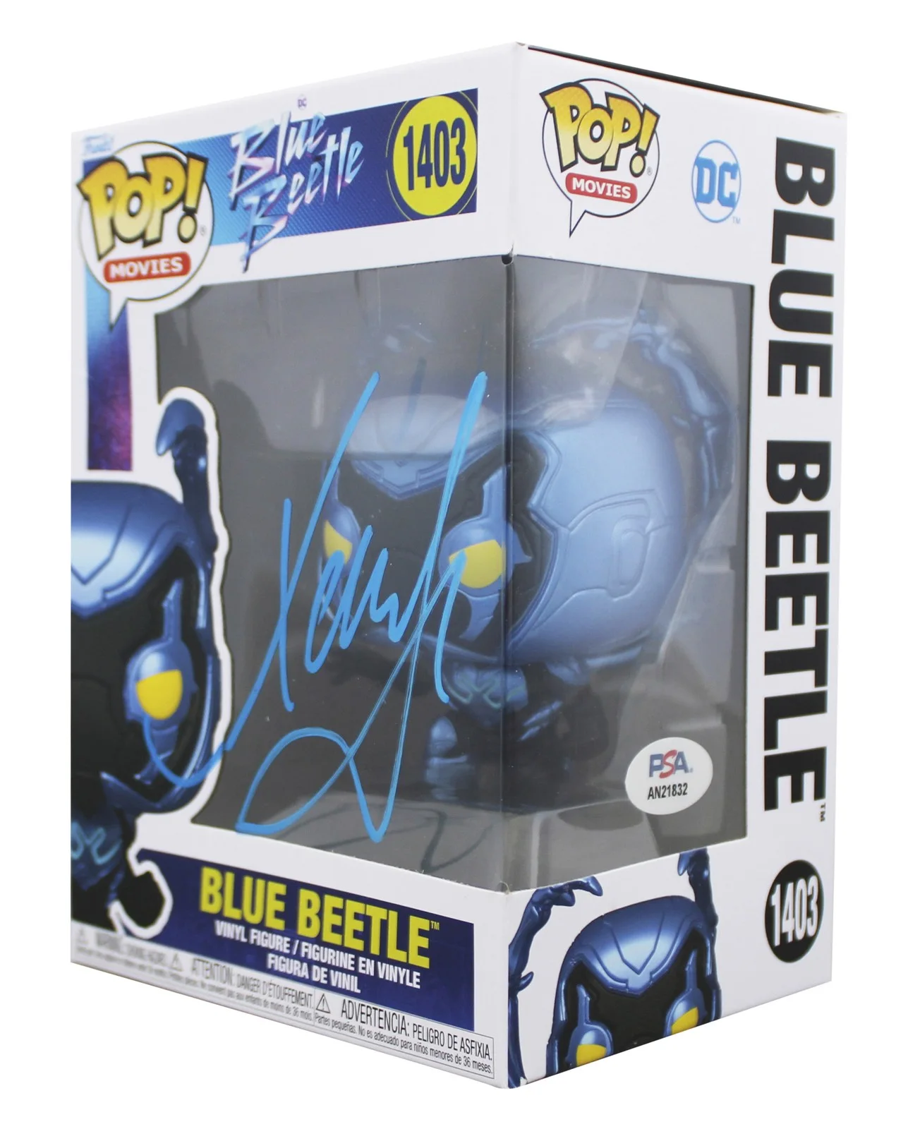 Xolo Mariduena — Xolo Mariduena Signed Blue Beetle #1403 Funko Pop Vinyl Figure PSA/DNA #BN36431, изображение 2