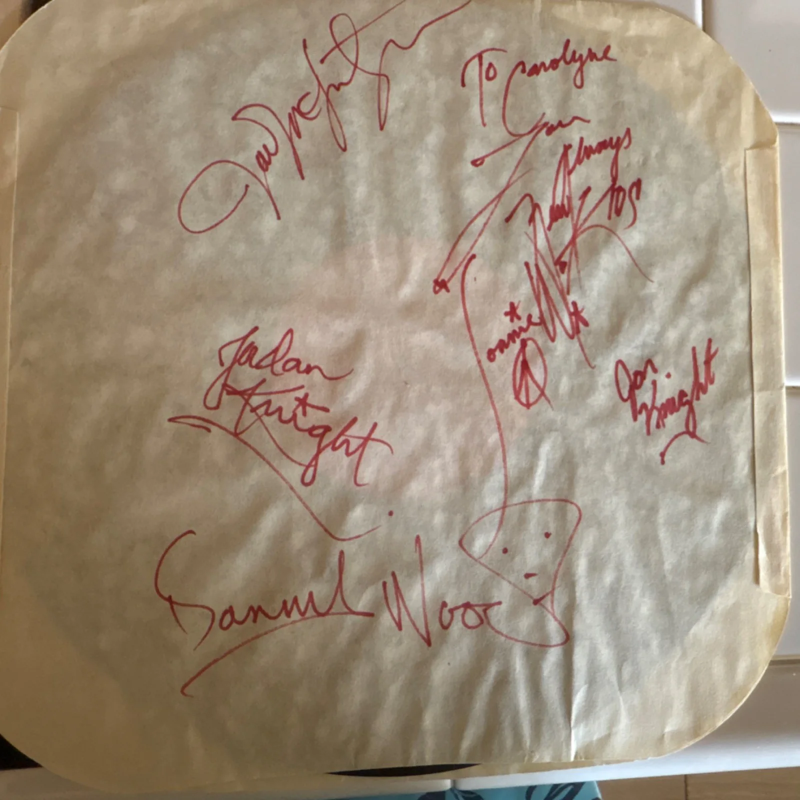New Kids On The Block Hangin' Tough Autographed Vinyl Record Columbia C40985, изображение 2