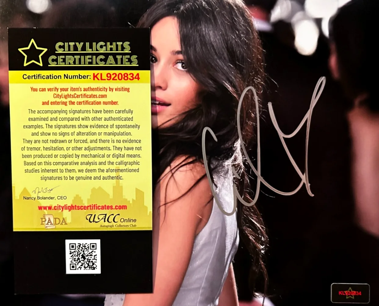 Camila Cabello Signed Original 8x10" Authentic REAL Autograph w/COA Certificate, image 3