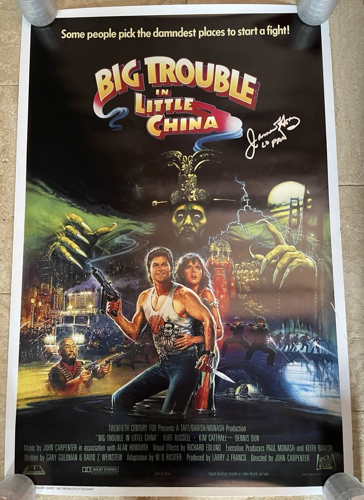 James Hong — JAMES HONG SIGNED POSTER PRINT BIG TROUBLE IN LITTLE CHINA