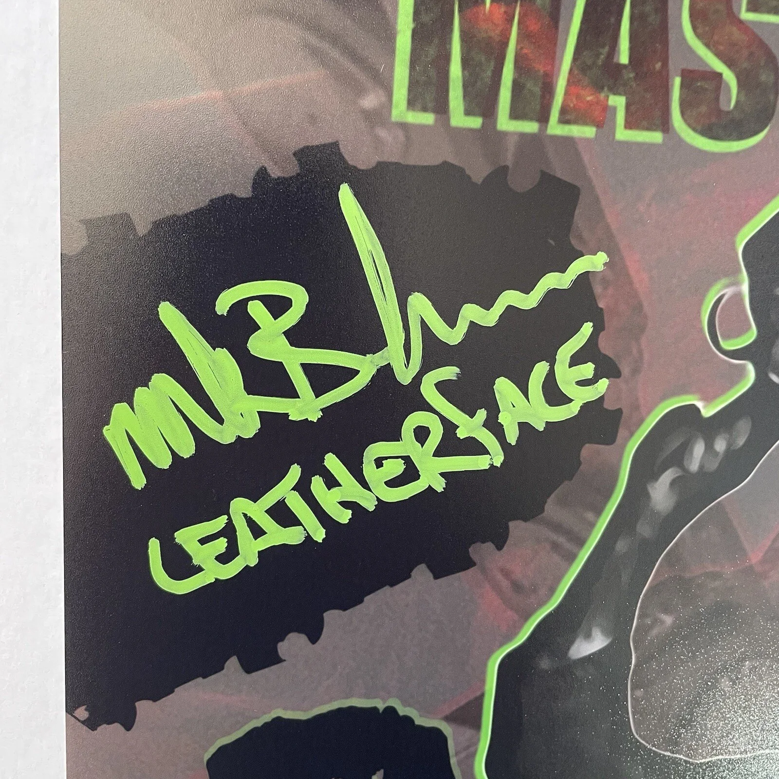 Mark Burnham — Mark Burnham signed 11X14 Leatherface Texas Chainsaw Massacre Poster Beckett COA, image 2