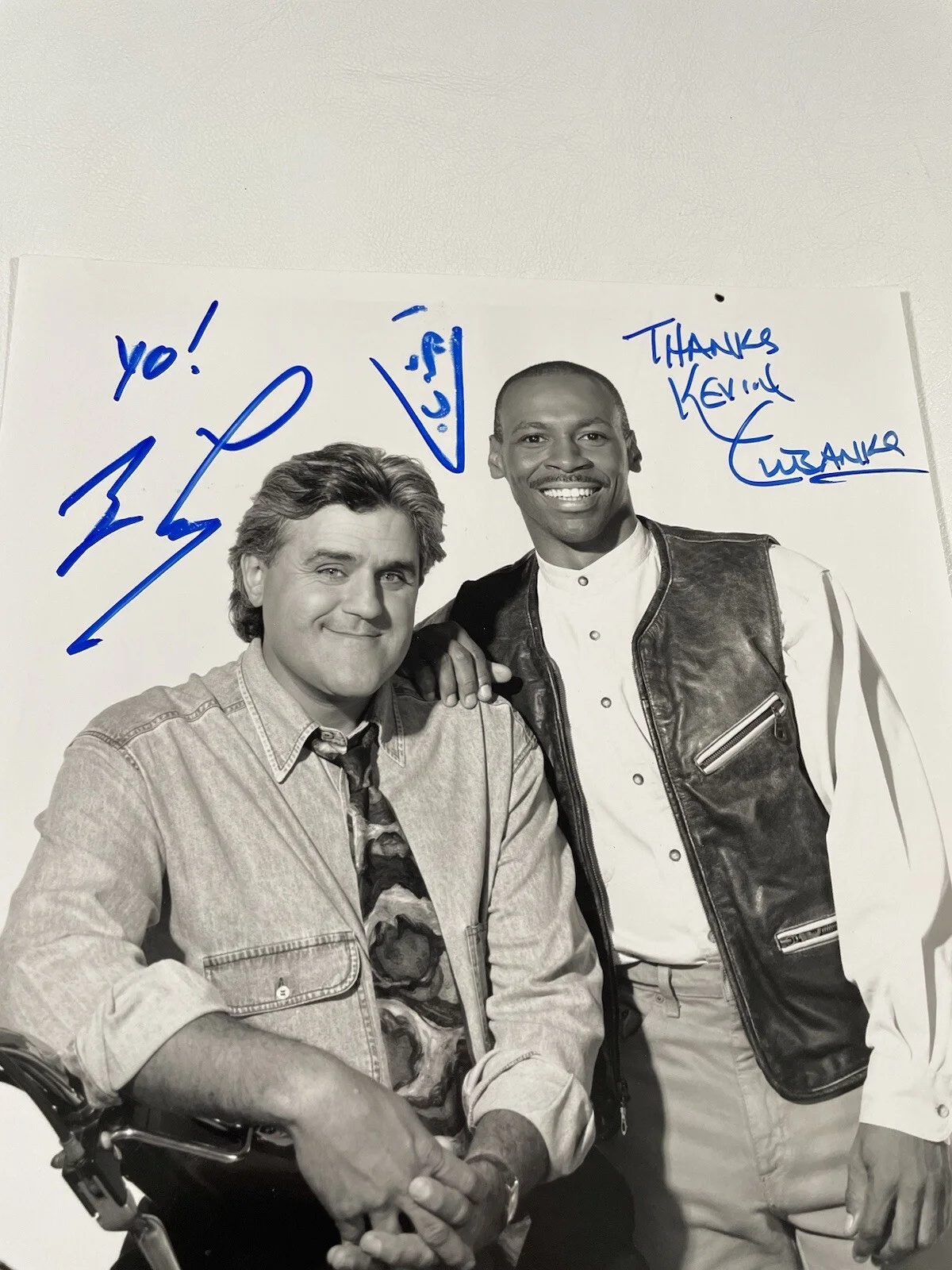 Jay Leno — Vtg Jay Leno And Kevin Eubanks Signed Photo Print The Tonight Show Autographed, image 2