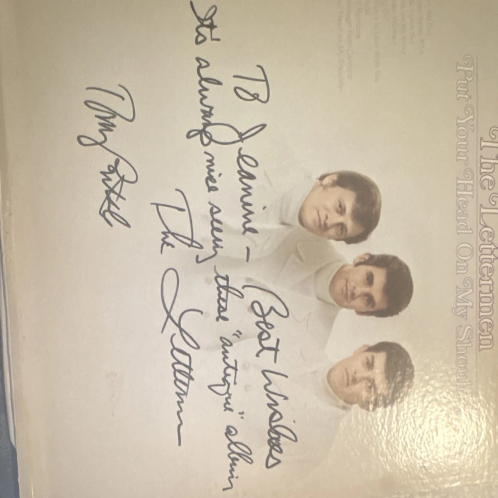 The Lettermen Put Your Head On My Shoulder Autographed Original Vinyl Record, изображение 3