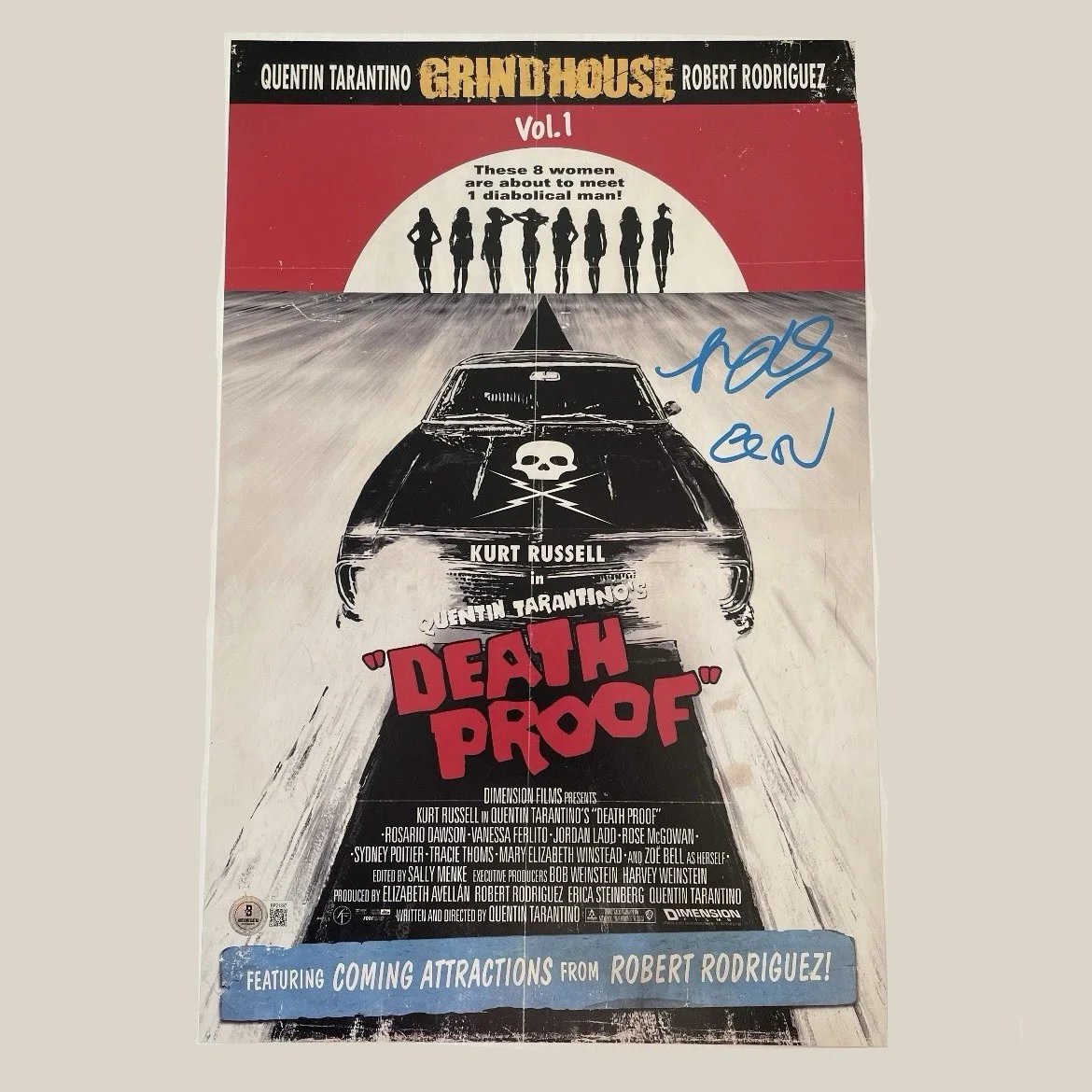 Eli Roth & Jordan Ladd — Eli Roth & Jordan Ladd Signed Grindhouse Death Proof 11x17 Poster BECKETT