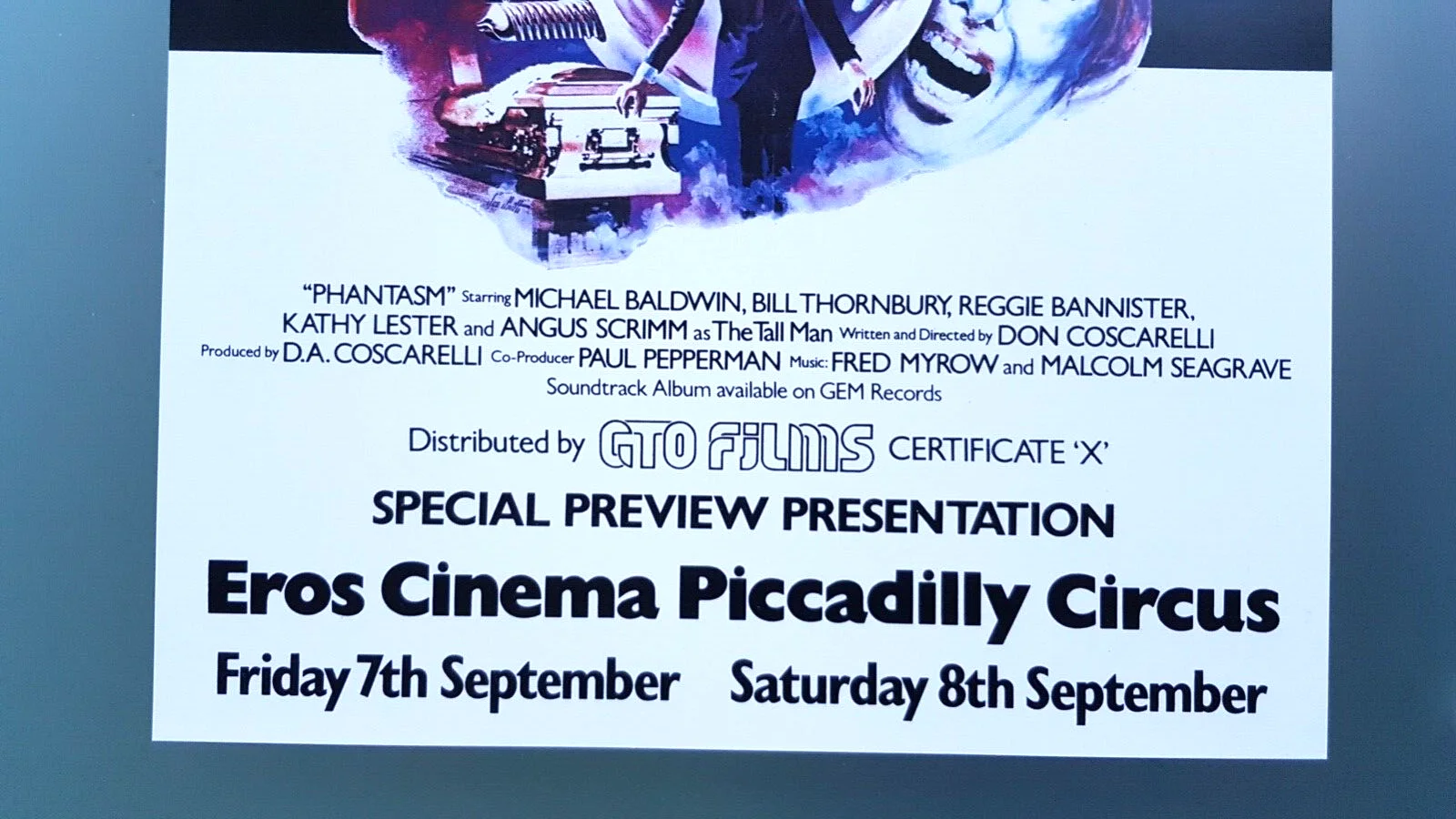 Phantasm 1979 - Original UK Mini Movie Poster - Don Coscarelli - Rare, image 2
