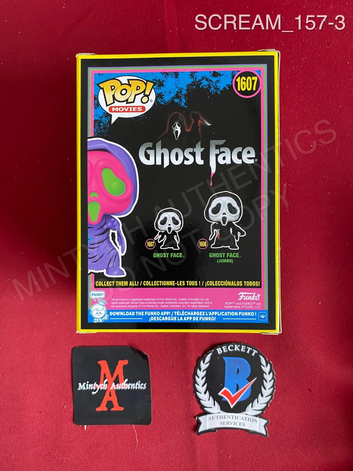 Matthew Lillard, Skeet Ulrich — Skeet Ulrich & Matthew Lillard signed Ghost Face Black Light Funko Pop #1607, изображение 3