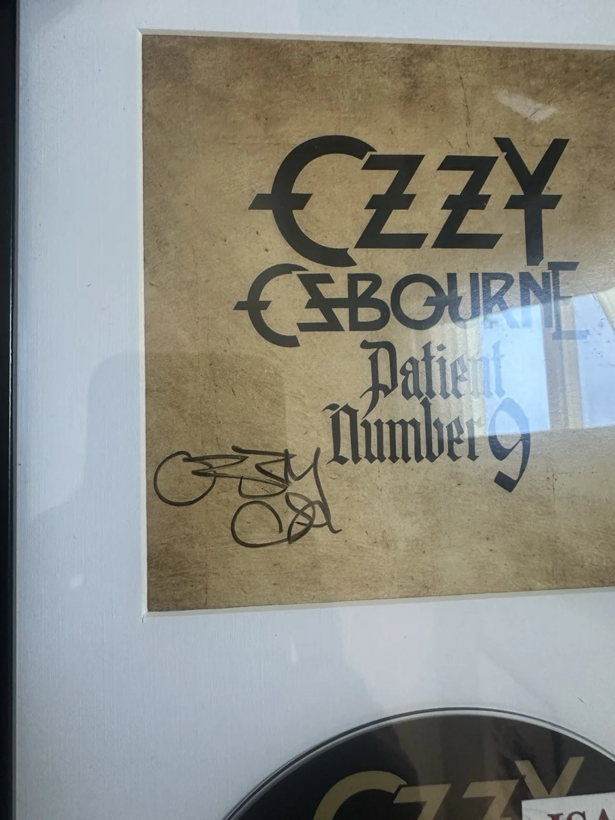 Ozzy Osbourne Signed Patient Number 9 CD INSERT FRAMED JSA COA Crazy Train Auto, image 2