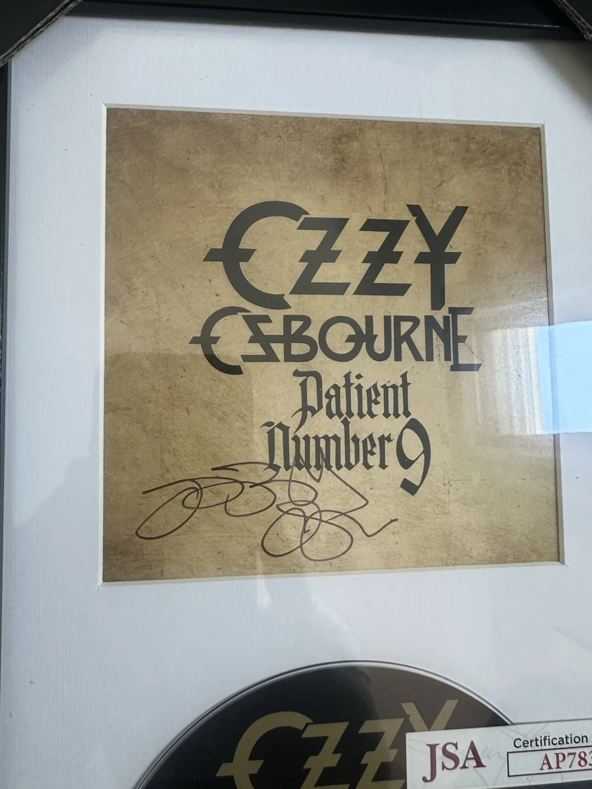 Ozzy Osbourne Signed Patient Number 9 CD INSERT FRAMED JSA COA Crazy Train Auto, изображение 2