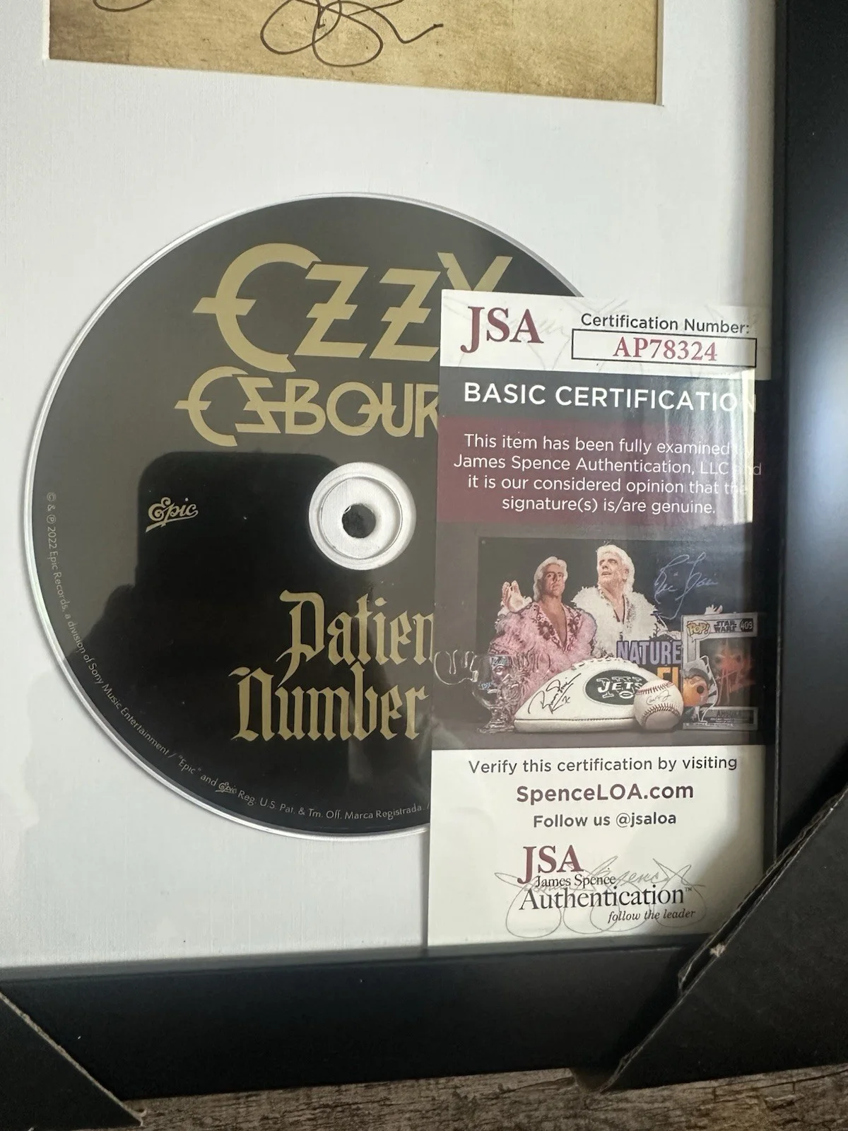 Ozzy Osbourne Signed Patient Number 9 CD INSERT FRAMED JSA COA Crazy Train Auto, изображение 3