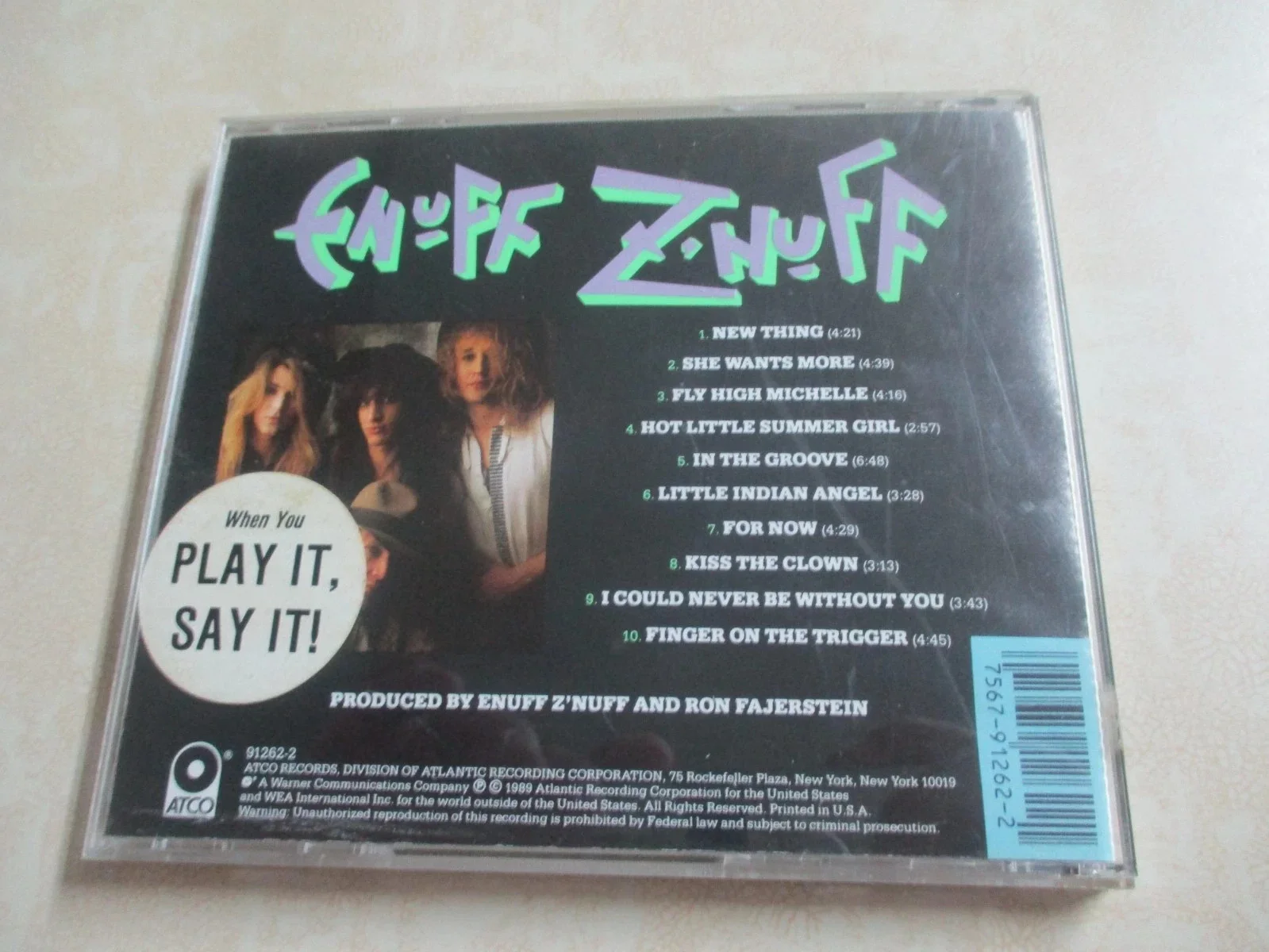 CHIP Z'NUFF (ENUFF Z'NUFF) AUTHENTIC AUTOGRAPHED/SIGNED SELF TITLED PROMO CD, image 4
