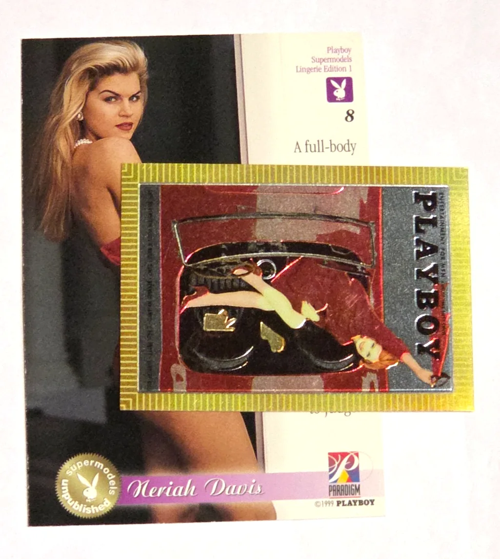 NERIAH DAVIS — NERIAH DAVIS SIGNED AUTOGRAPHED LINGERIE CARD 3.5 x 5 130 / 1000 1999, изображение 2