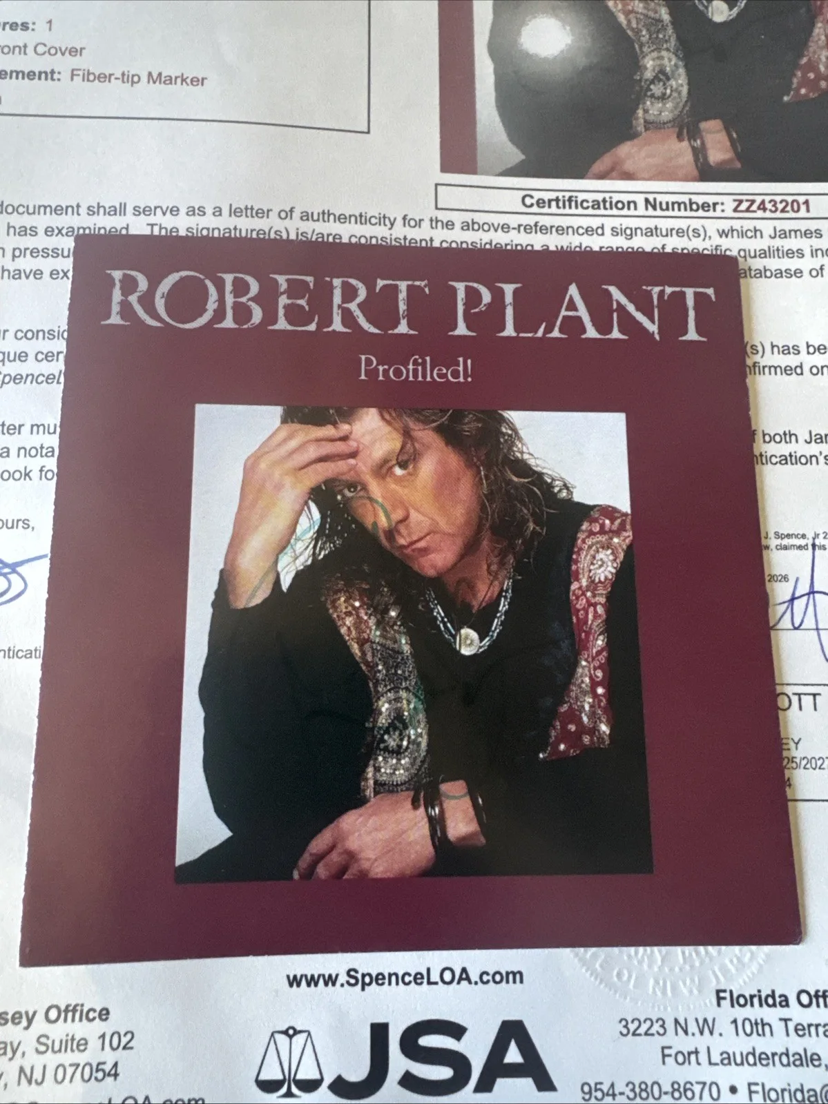 1990 Robert Plant Signed Autographed Profiled CD Cover JSA Authentic, image 2