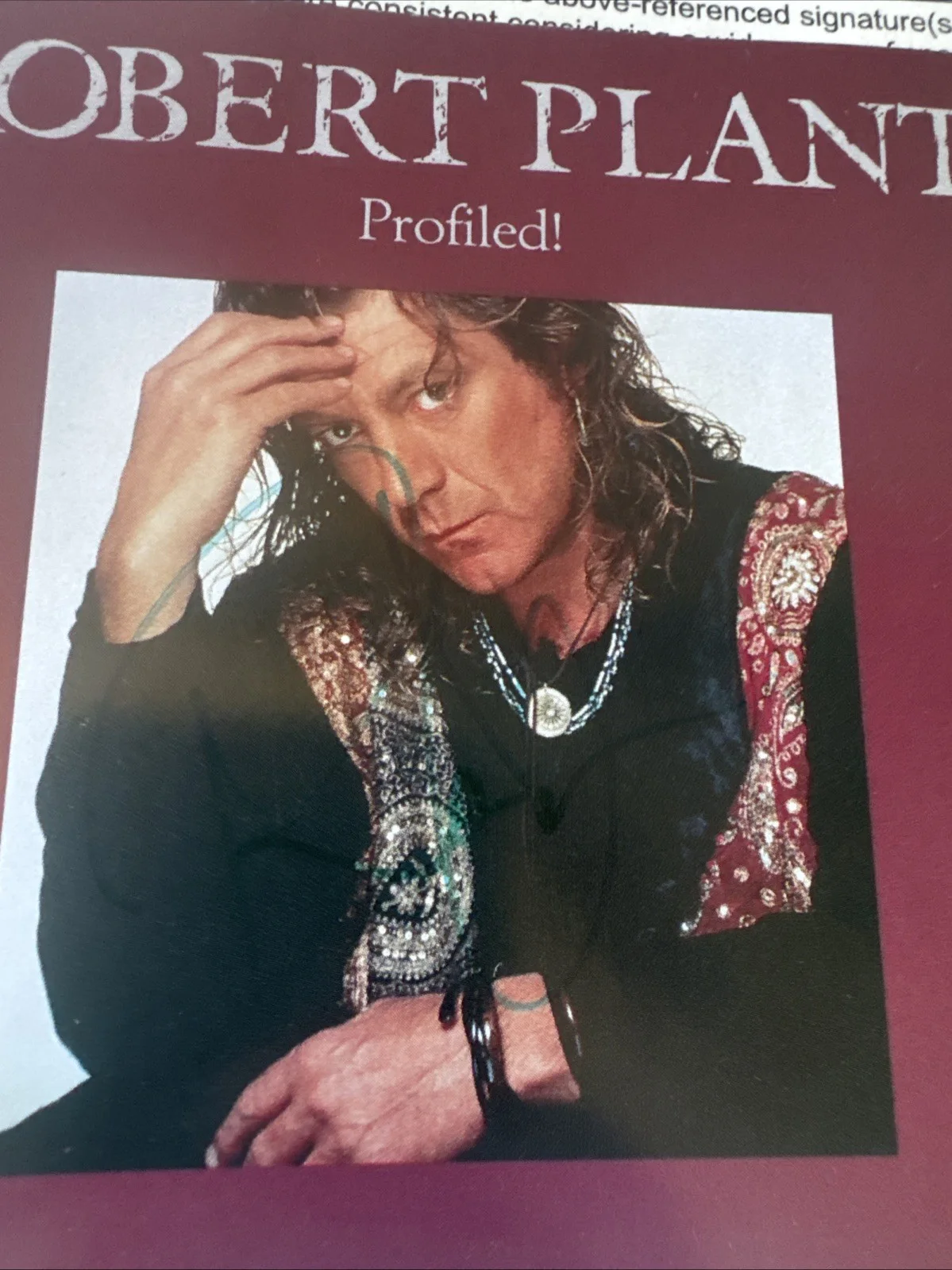1990 Robert Plant Signed Autographed Profiled CD Cover JSA Authentic, image 3