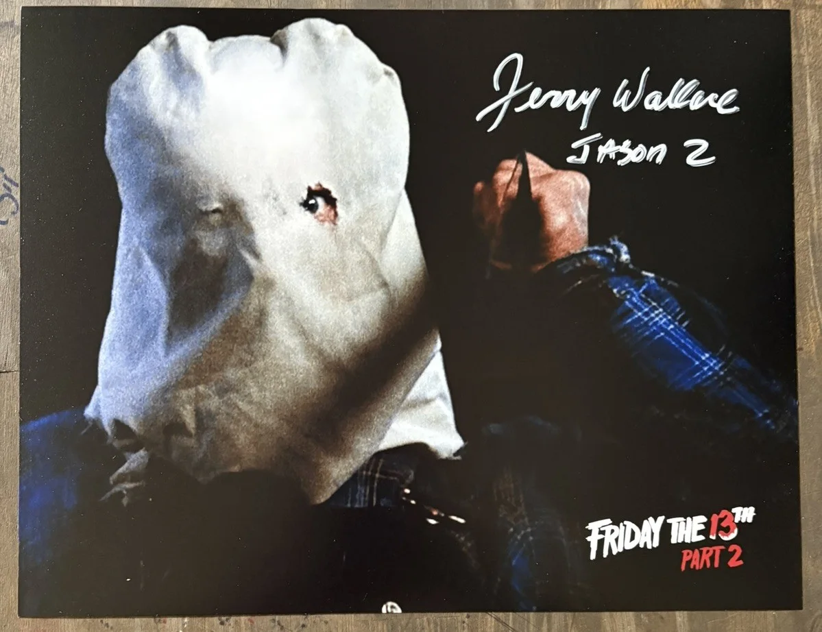 Mike Vogel — Jerry Wallace Signed 11x14 PosterJason Voorhees Friday The 13th Part 2 Sack Head