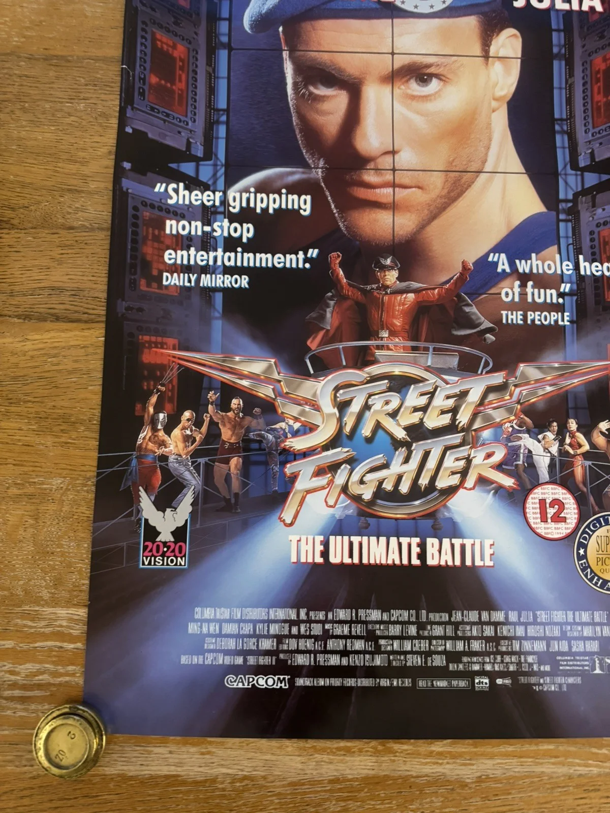Street Fighter (1994) Promo Video Shop Movie Poster - A2 - RARE rolled, изображение 2
