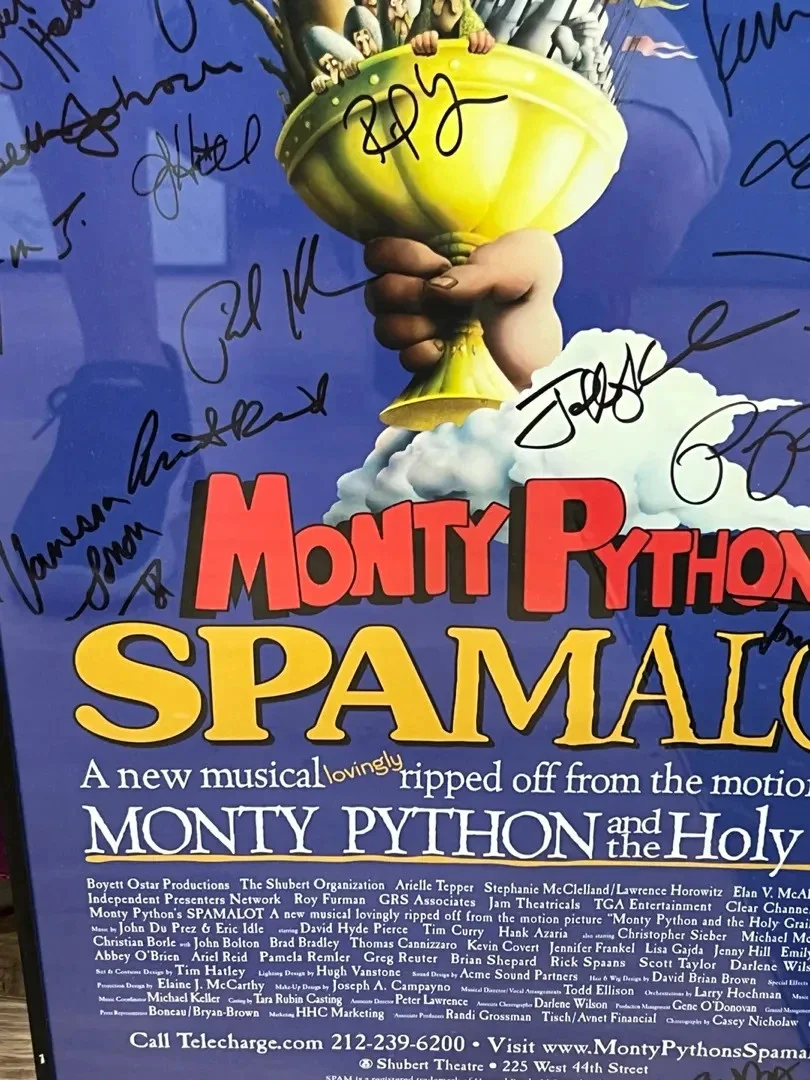 Signed “Monty Python’s Spamalot” Framed Musical Theatre Poster, image 2