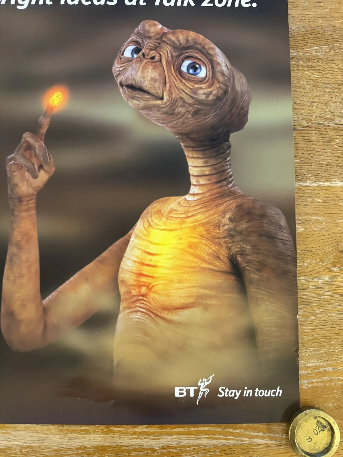 ET extra terrestrial very rare BT Original film vhs video shop promo poster, изображение 2