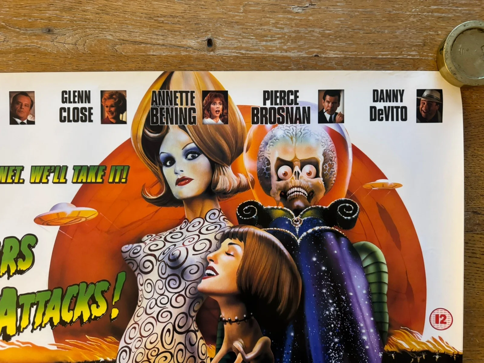 Mars Attacks! 1996 VHS Video Store Promo Poster, image 3