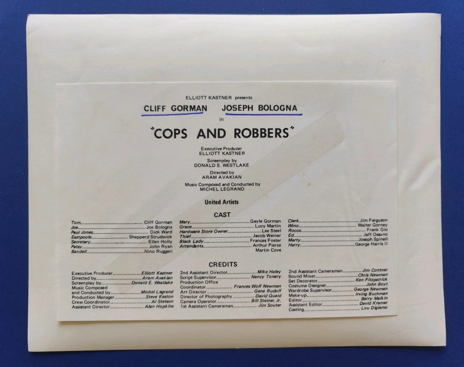 🎯 Cops and Robbers (1973) – Original UA Police Action Press Stills, изображение 2