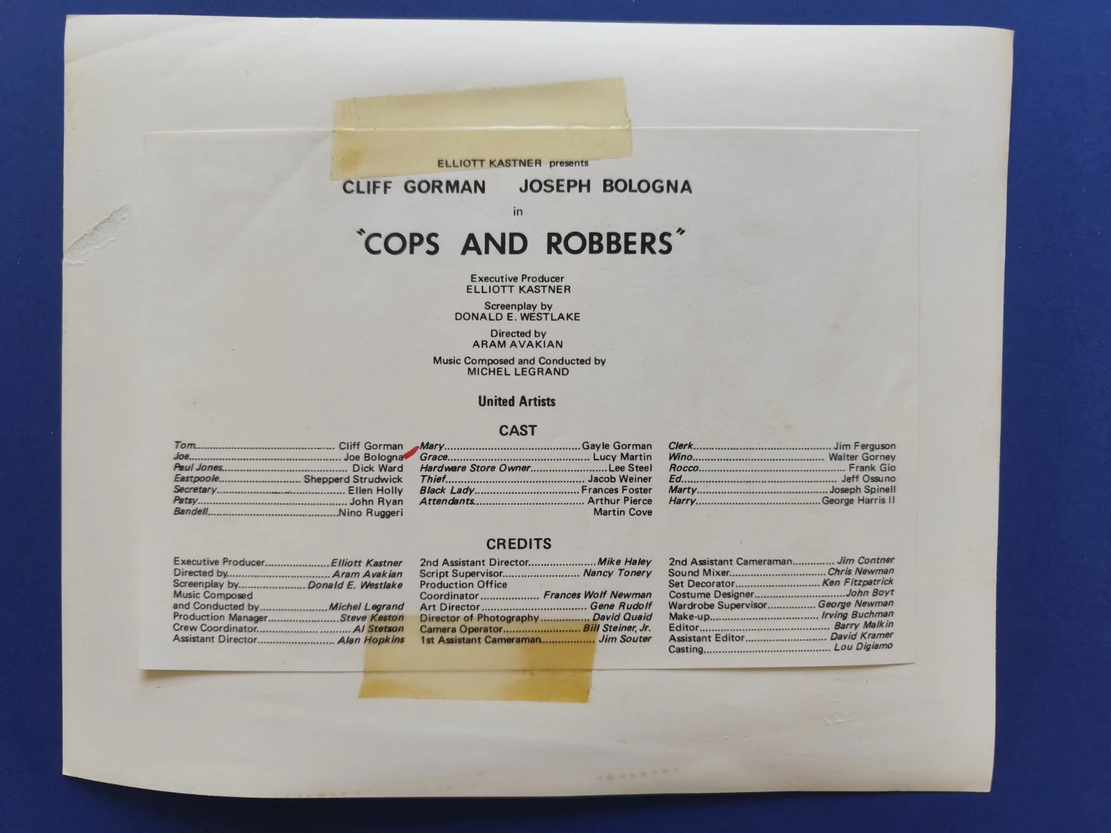 🎯 Cops and Robbers (1973) – Original UA Police Action Press Stills, изображение 4