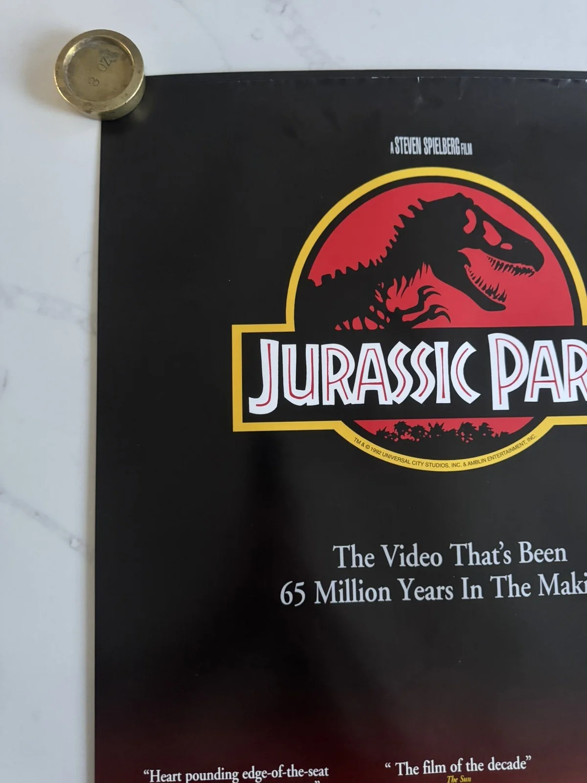 Jurassic Park 1993 VHS Video Store Promo Poster – A2, изображение 2