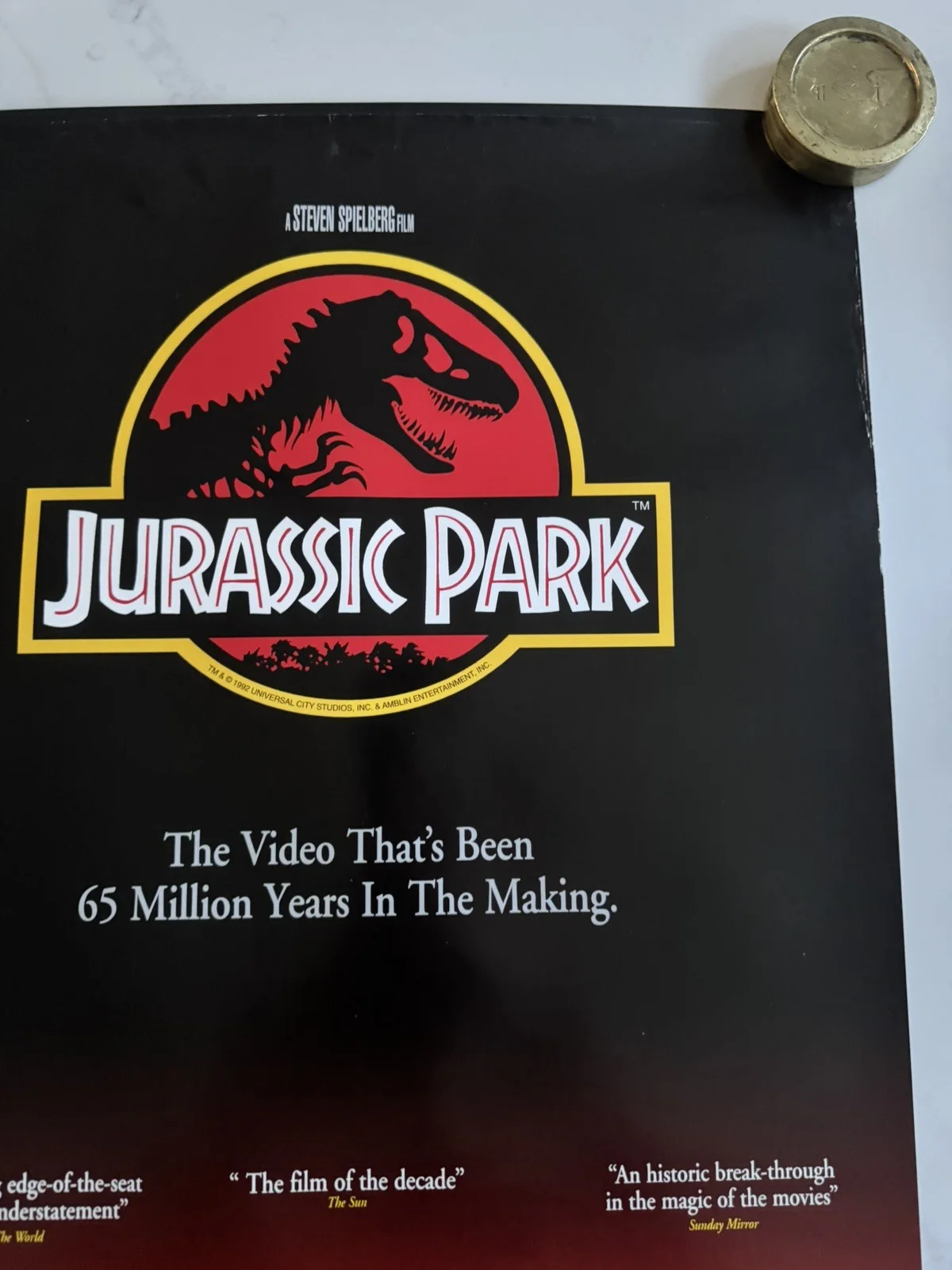 Jurassic Park 1993 VHS Video Store Promo Poster – A2, изображение 4