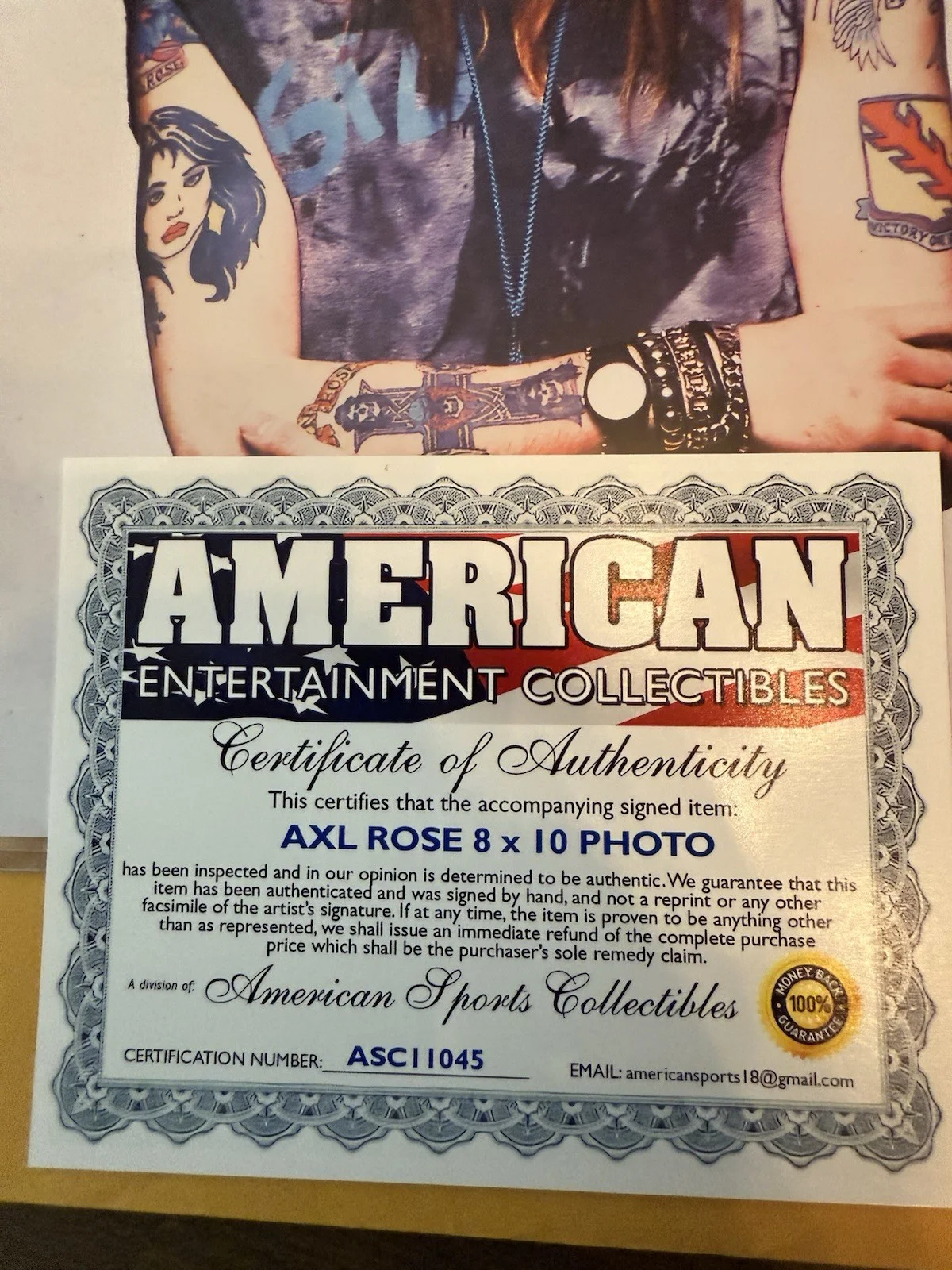 AXL ROSE - GUNS N ROSES - Autographed Signed 8 x 10 PHOTO w/COA, image 2