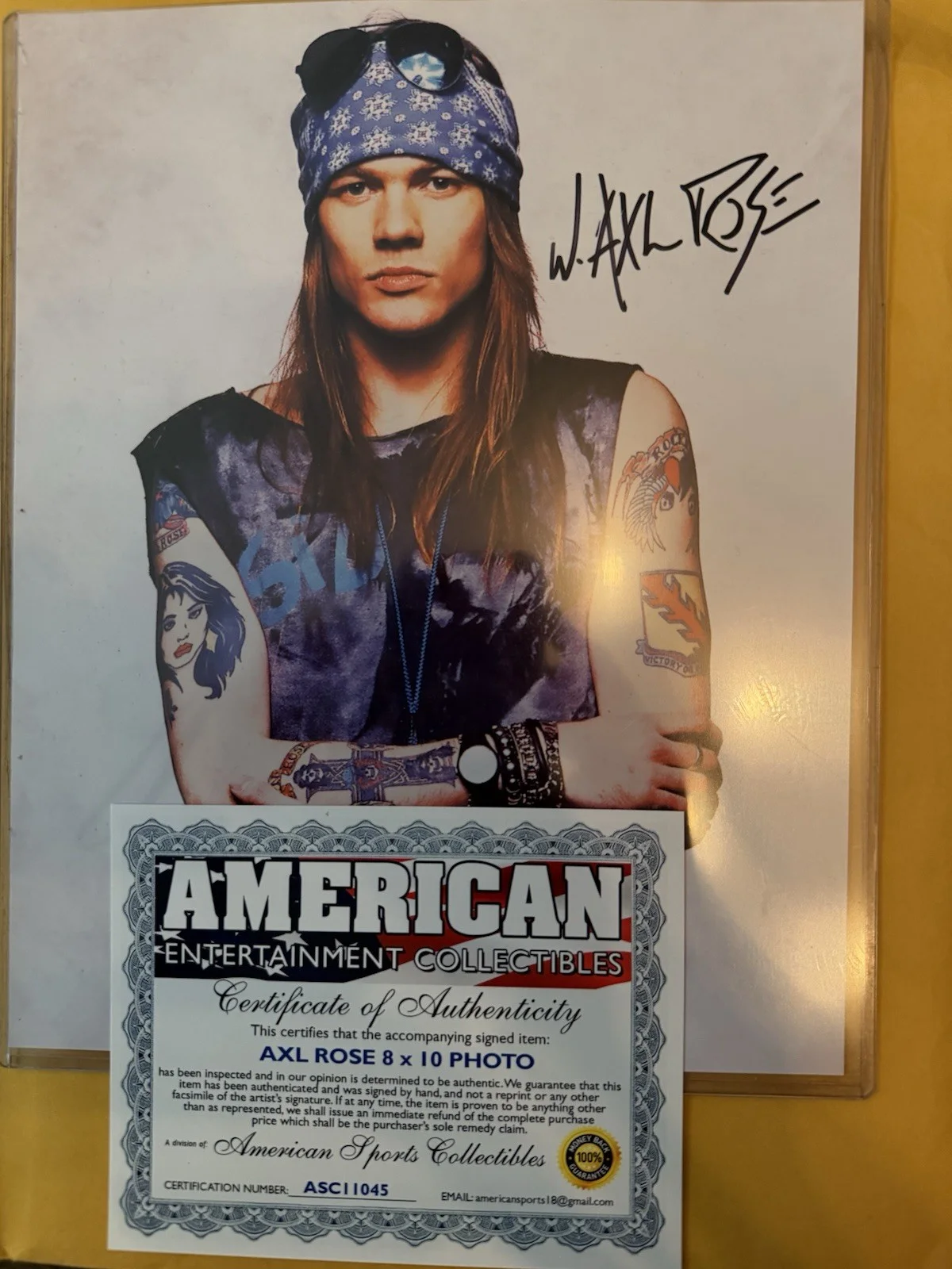 AXL ROSE - GUNS N ROSES - Autographed Signed 8 x 10 PHOTO w/COA, image 4