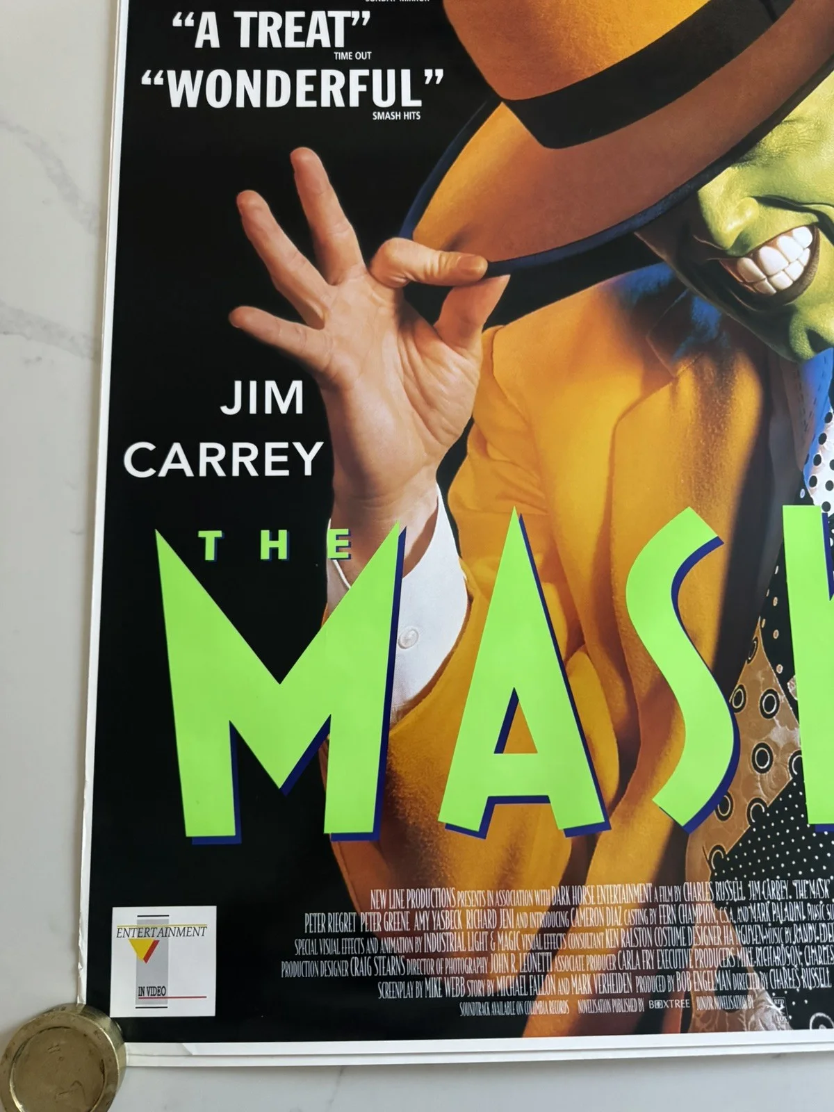The MASK 23.5 x 33 Original film vhs video store poster movie cinema, изображение 2