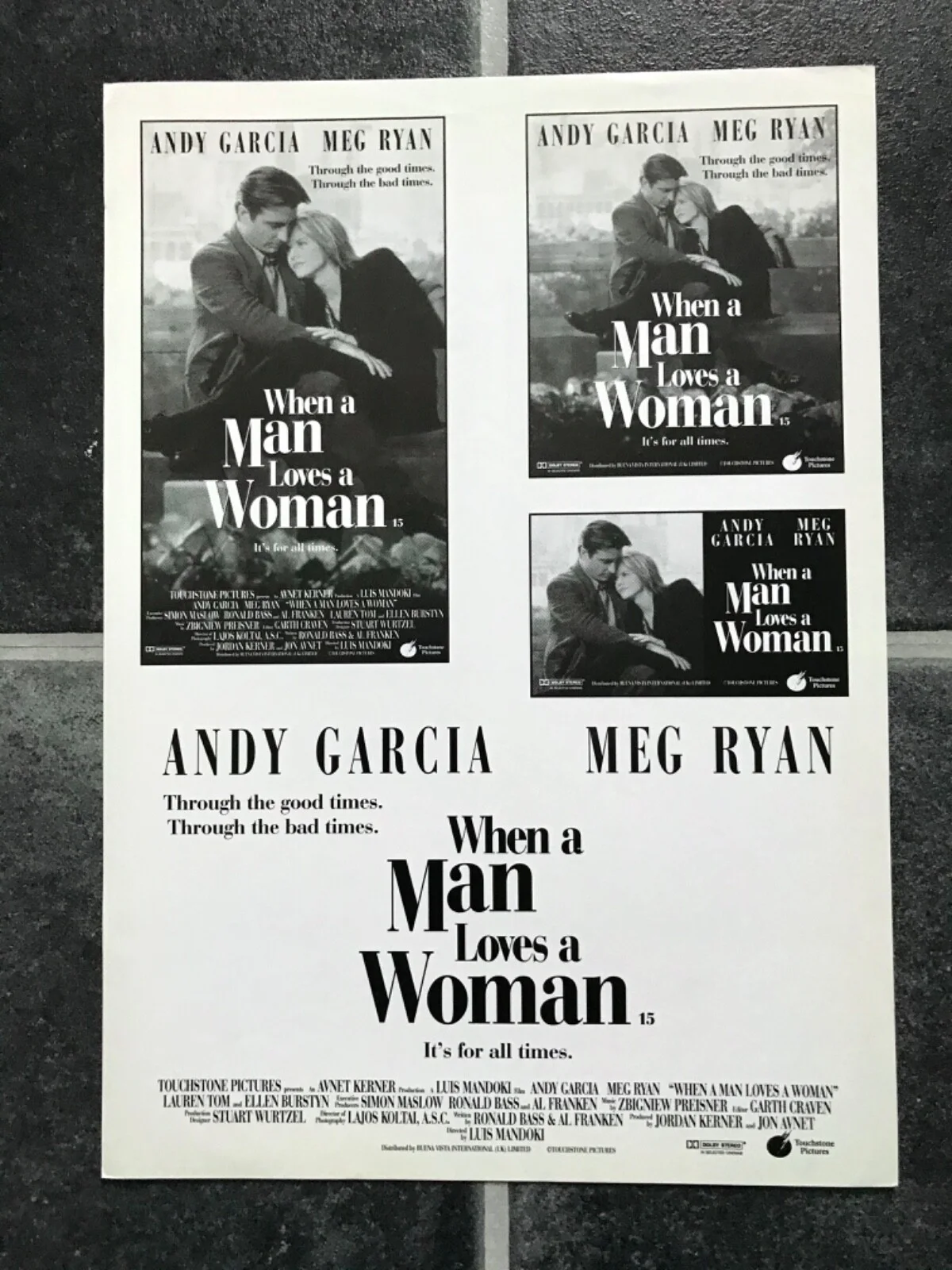WHEN A MAN LOVES A WOMAN Vintage 1994 Movie Film Press Kit MEG RYAN ANDY GARCIA, изображение 3