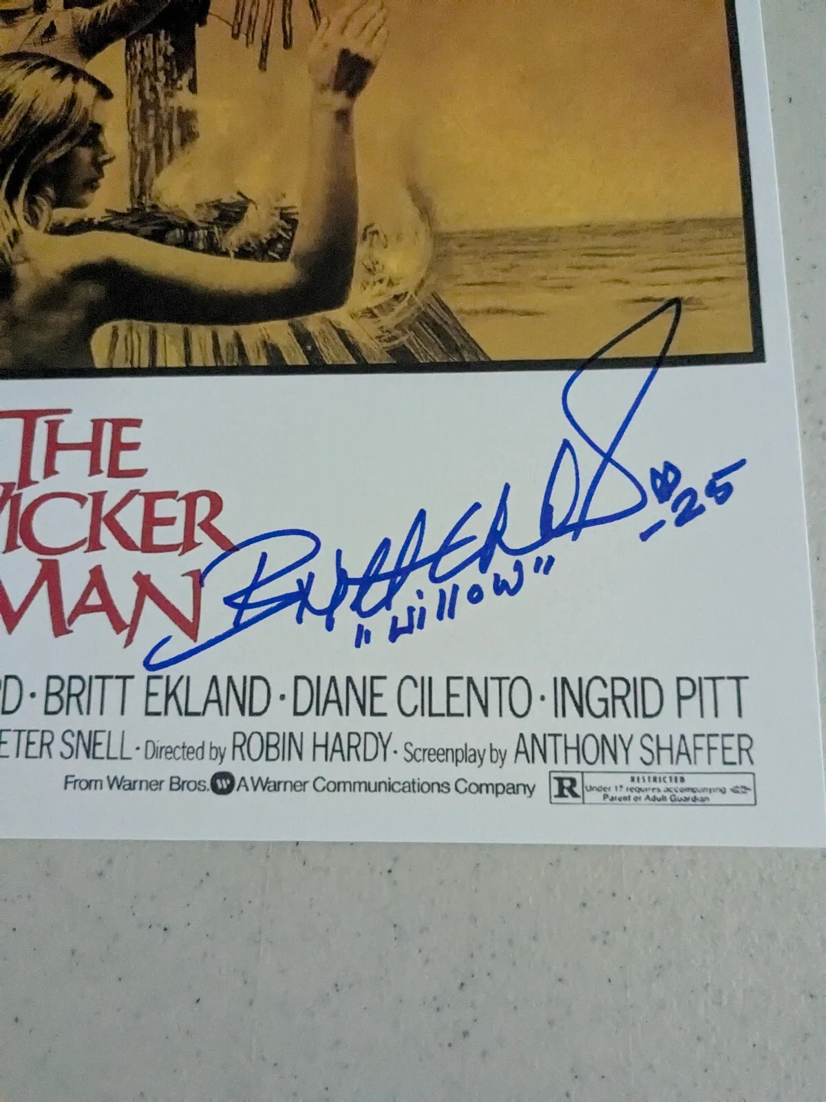 BRITT EKLAND Signed 10x15 Photo The Wicker Man Willow Autograph JSA COA B, image 2