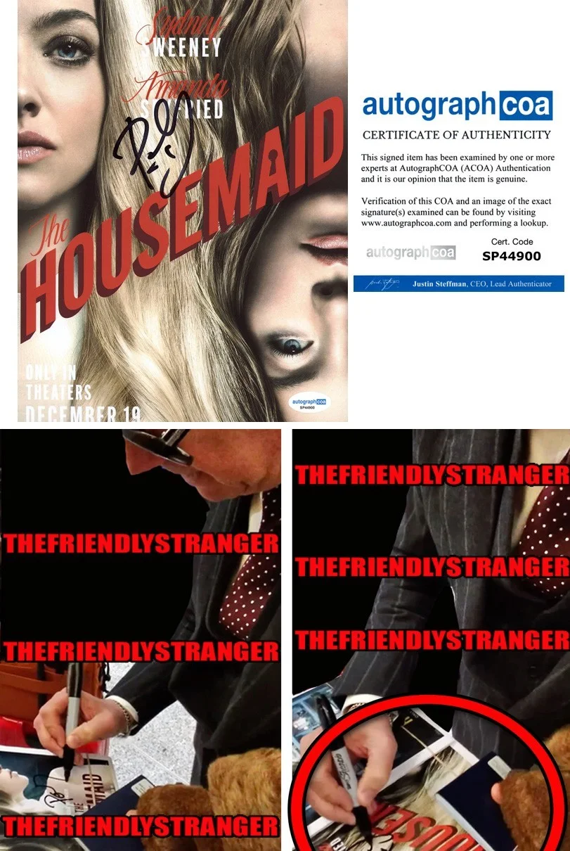 Paul Feig — Paul Feig signed "THE HOUSEMAID" 8x10 Photo EXT PROOF i Sydney Sweeney COA COA