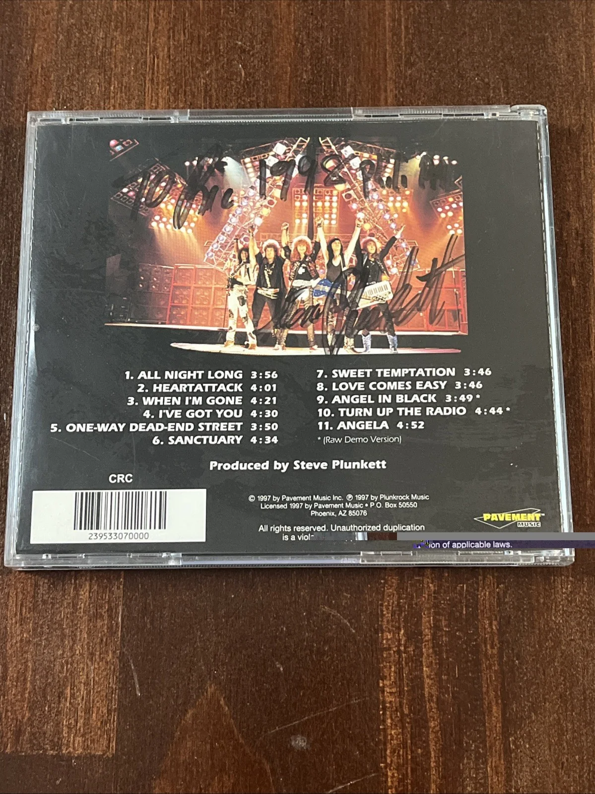 Signed By Steve Plunkett 1998 Autograph - Missing Pieces CD 1987 Club Edition, image 3