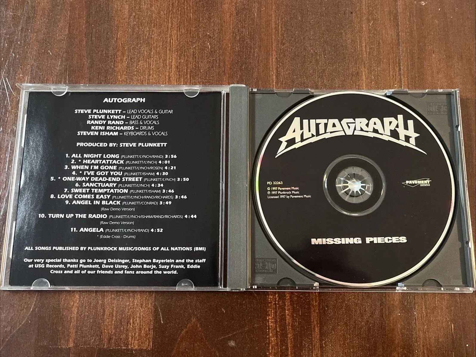 Signed By Steve Plunkett 1998 Autograph - Missing Pieces CD 1987 Club Edition, image 5